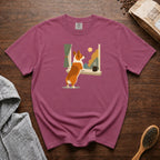 Corgie Window Watch T-Shirt — Berry