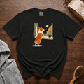 Corgie Window Watch T-Shirt — Black