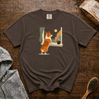 Corgie Window Watch T-Shirt — Espresso