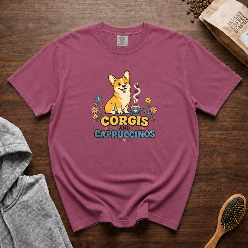Corgis And Cappuccinos T-Shirt — Berry