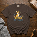 Corgis And Cappuccinos T-Shirt — Espresso