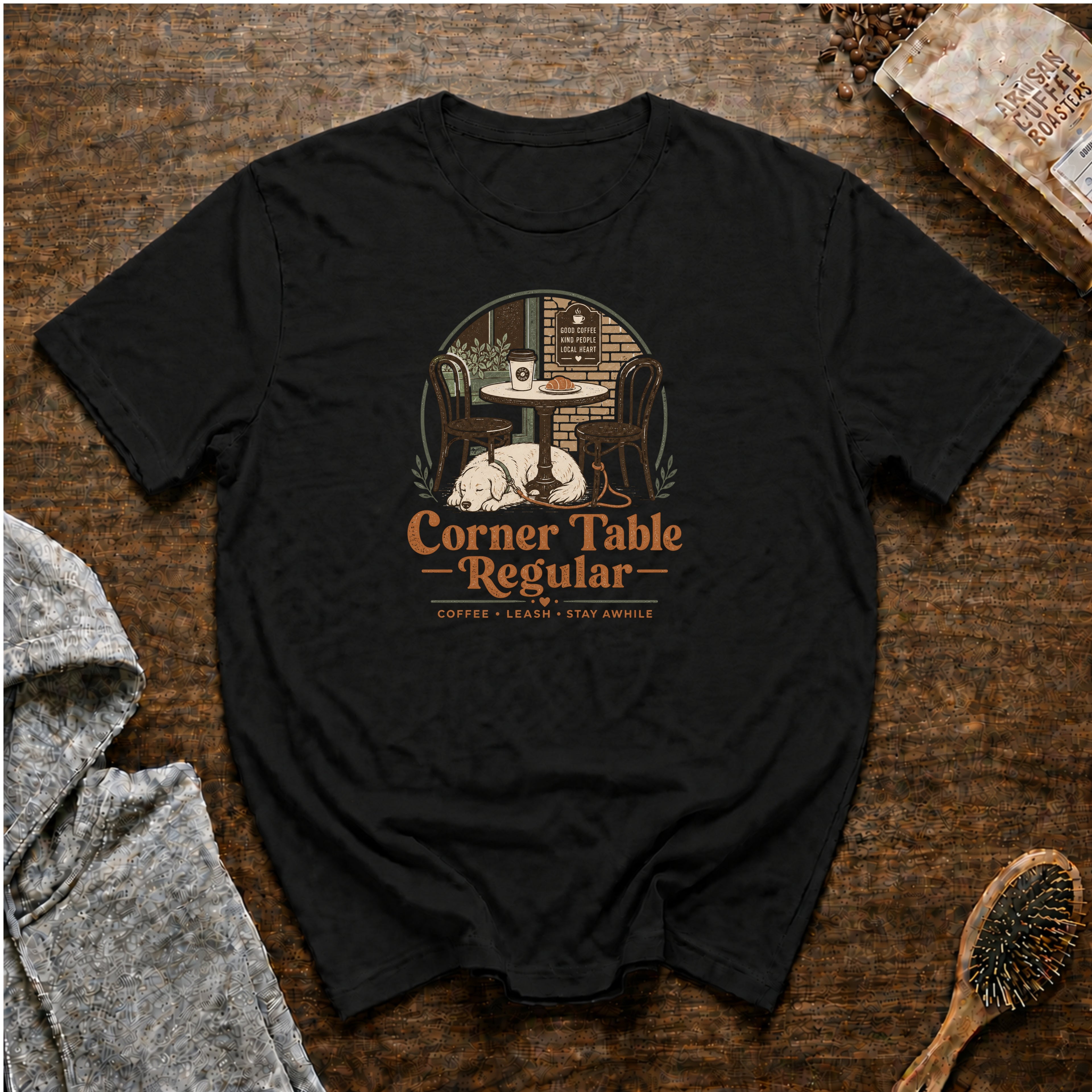 Corner Table Regular T-Shirt — Black