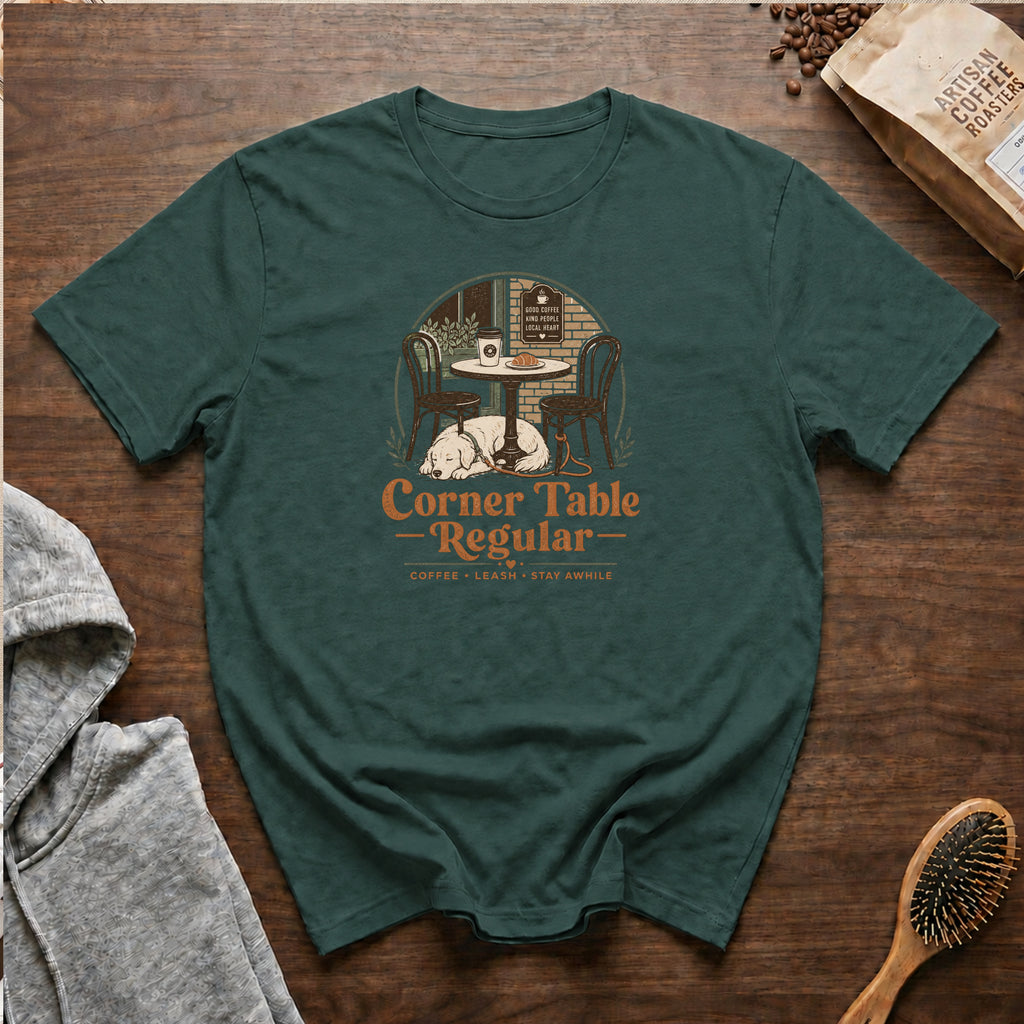 Corner Table Regular T-Shirt — Blue Spruce