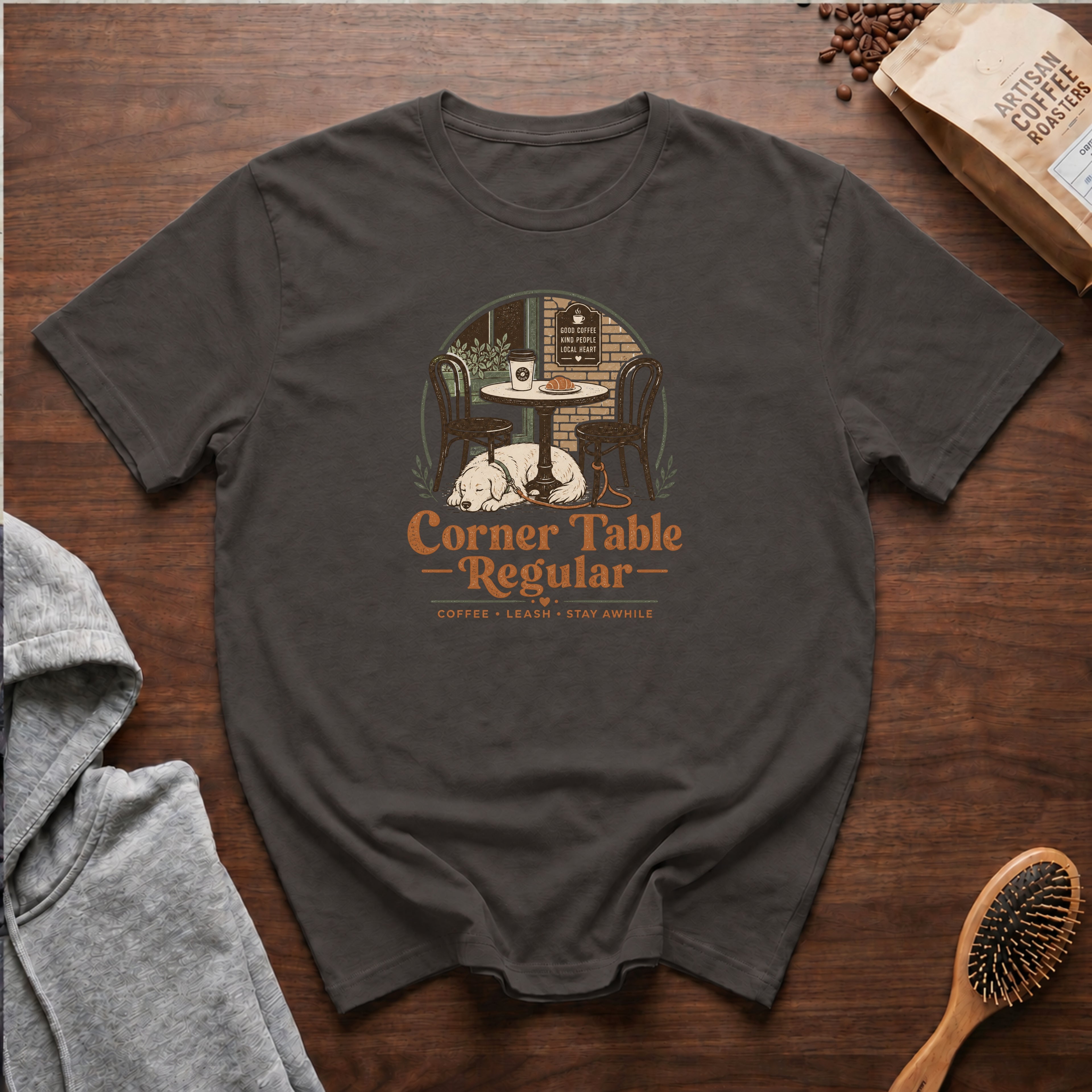 Corner Table Regular T-Shirt — Pepper
