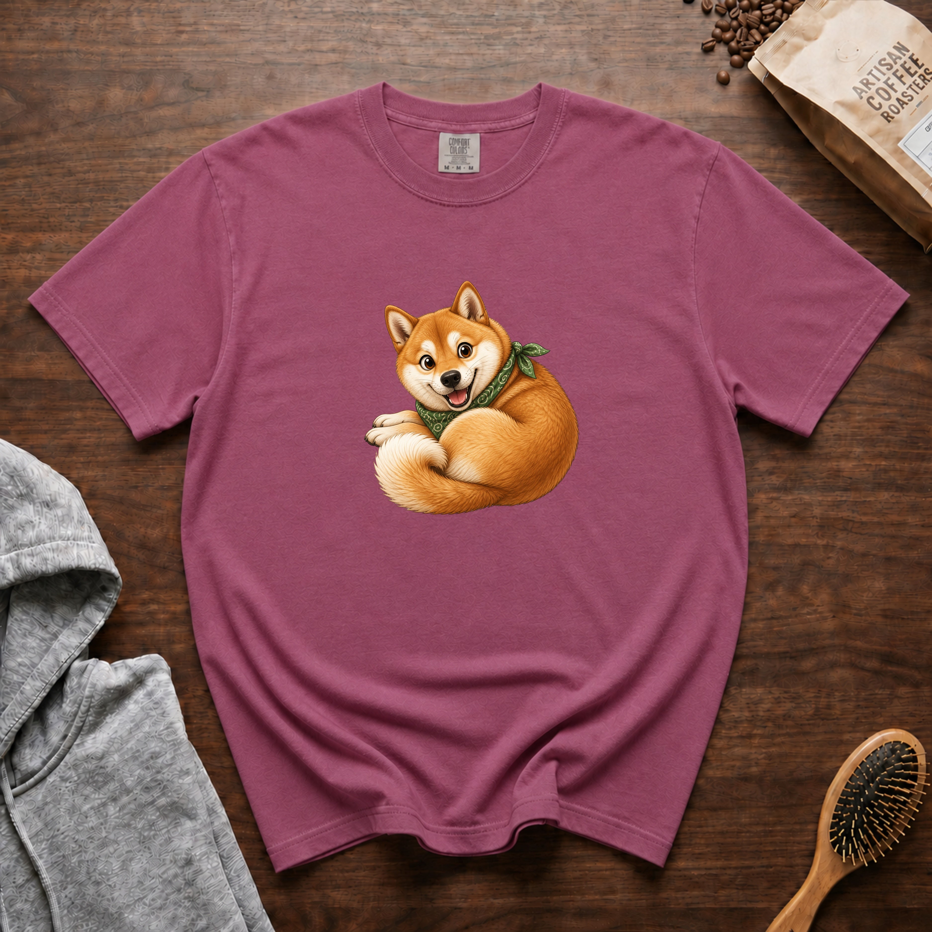Cozy Shiba T-Shirt — Berry