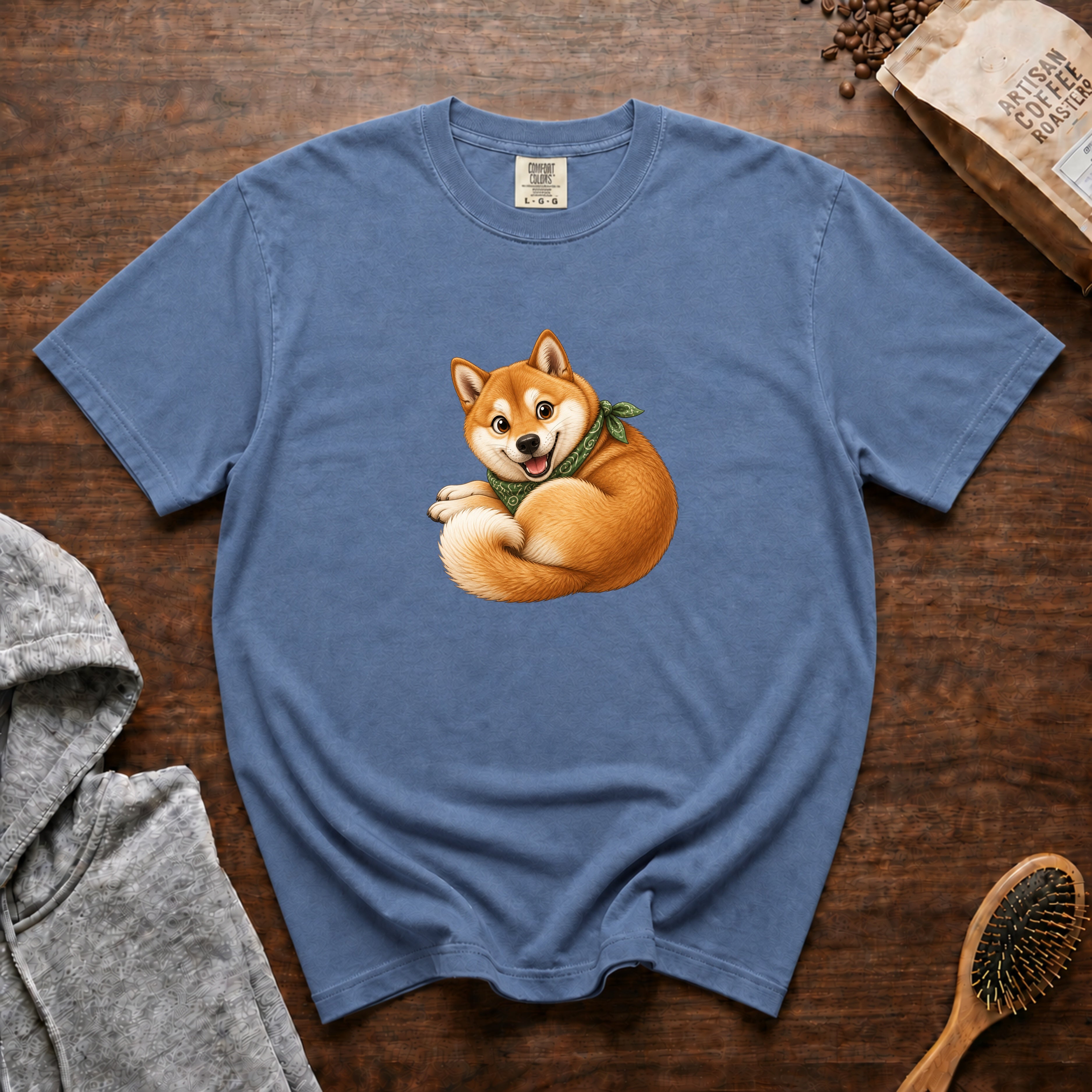 Cozy Shiba T-Shirt — Blue Jean