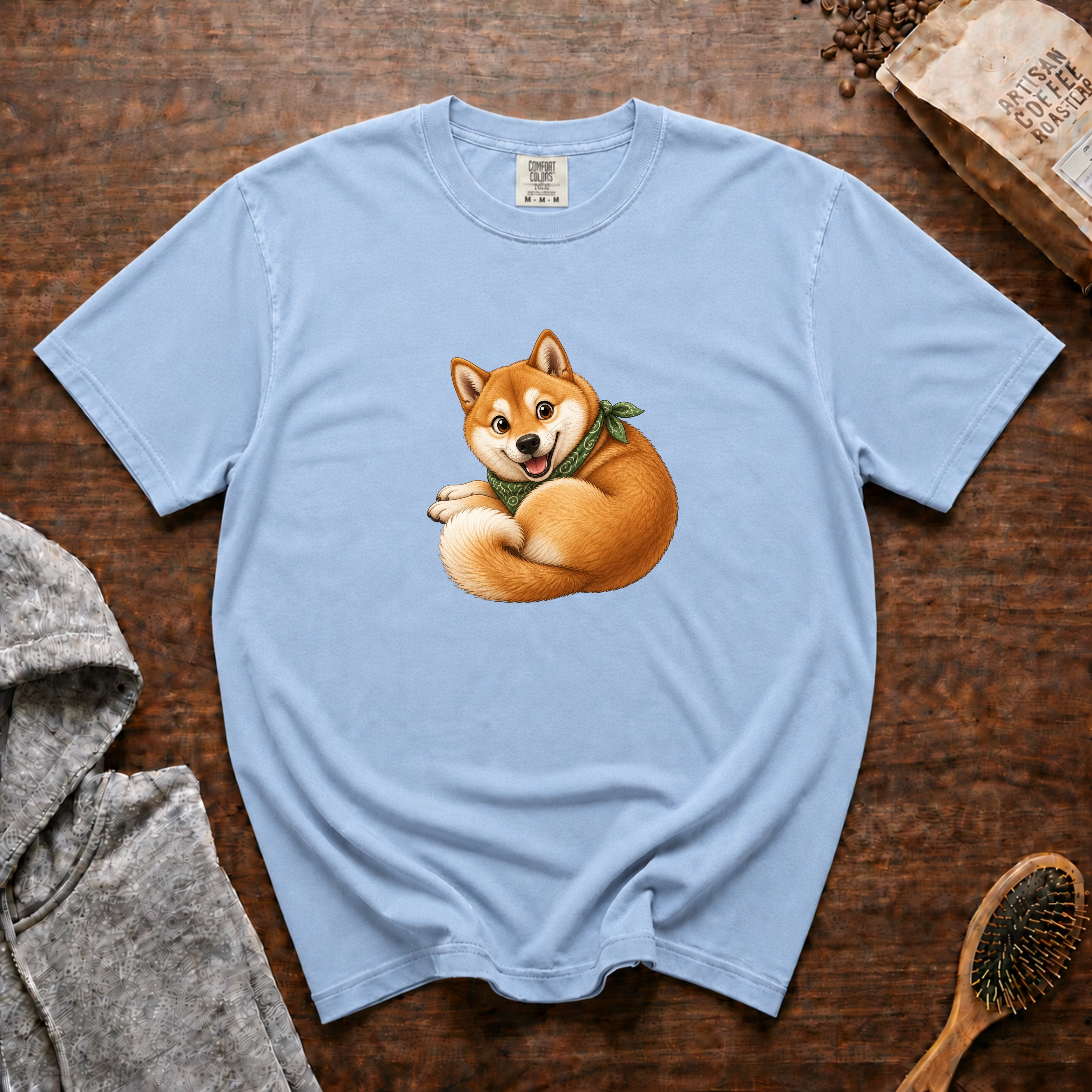 Cozy Shiba T-Shirt — Chambray