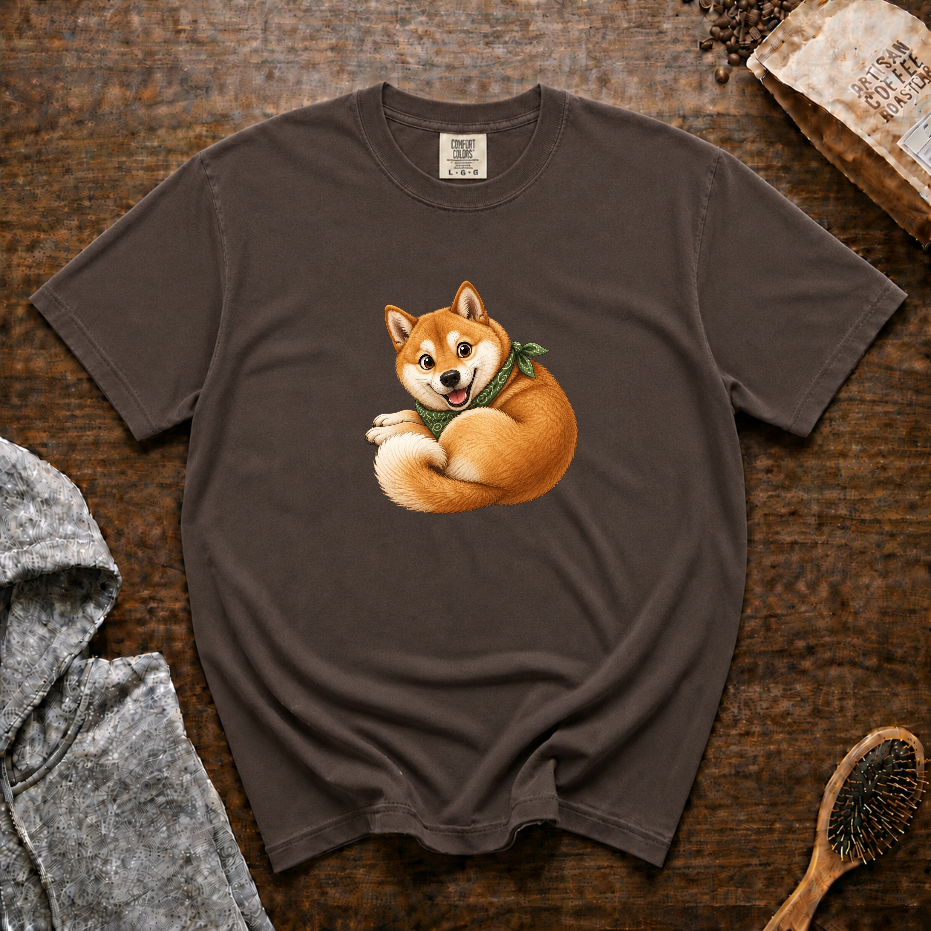 Cozy Shiba T-Shirt — Espresso