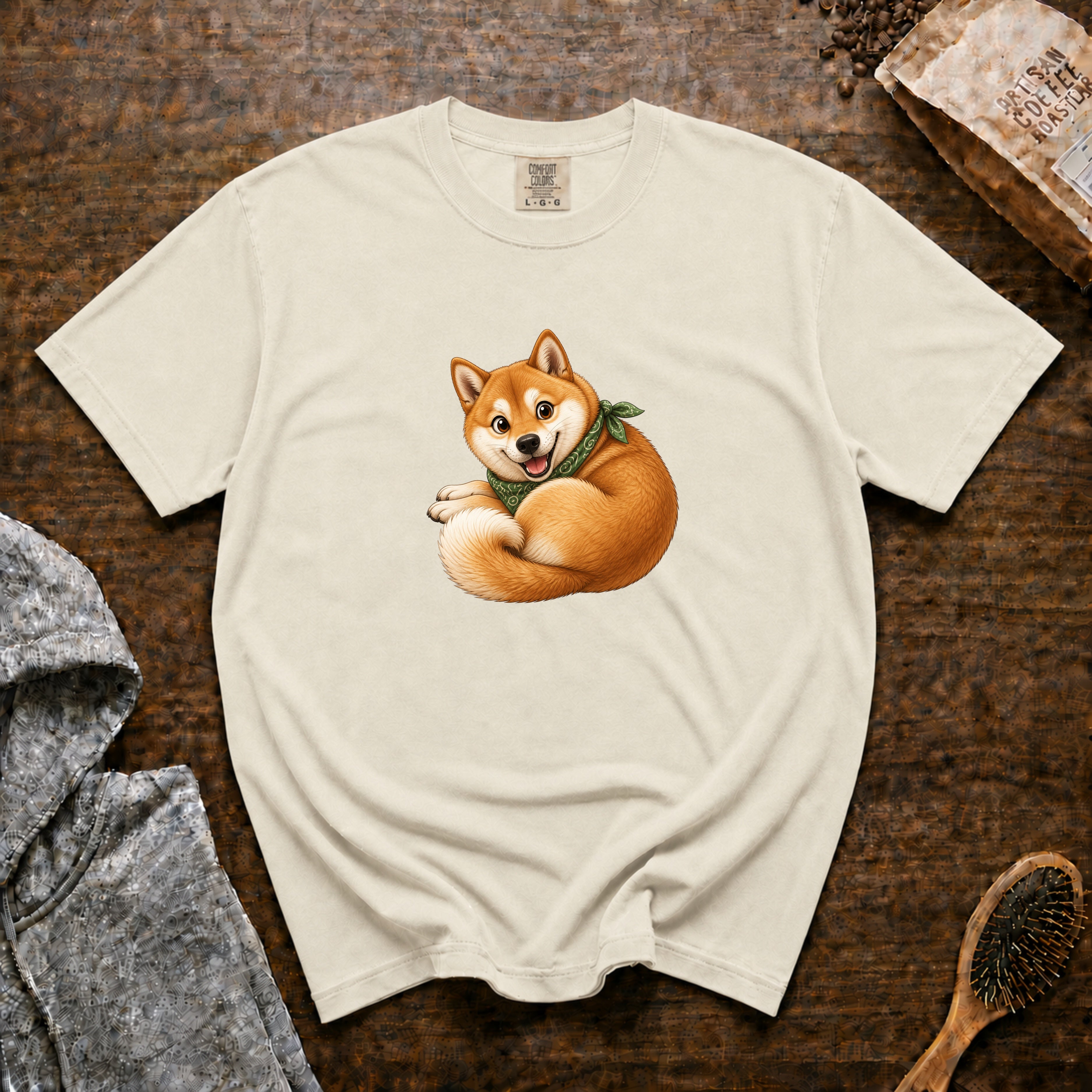 Cozy Shiba T-Shirt — Ivory