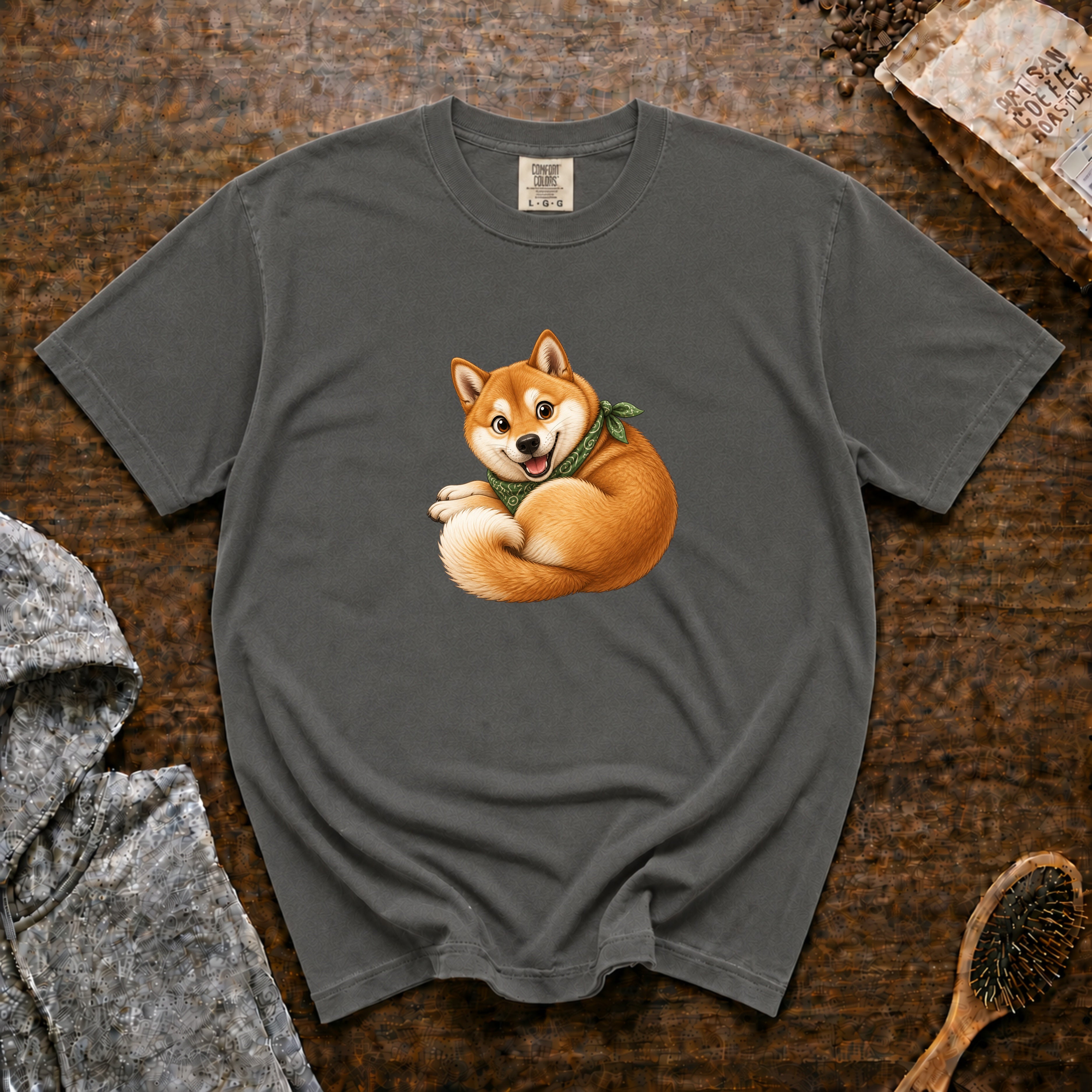 Cozy Shiba T-Shirt — Pepper