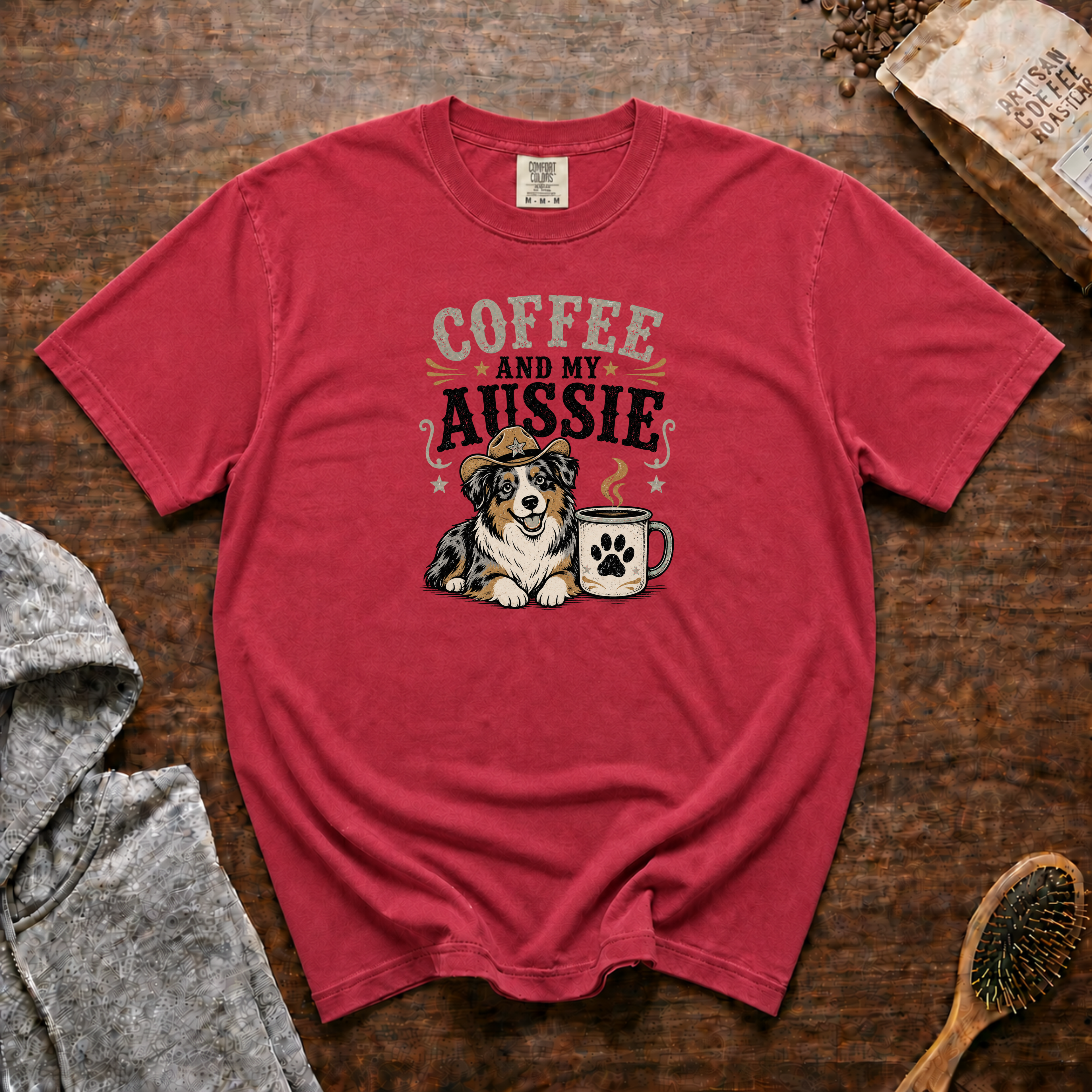 Coffee And My Aussie T-Shirt | Aussie Dog Lover Coffee Tee