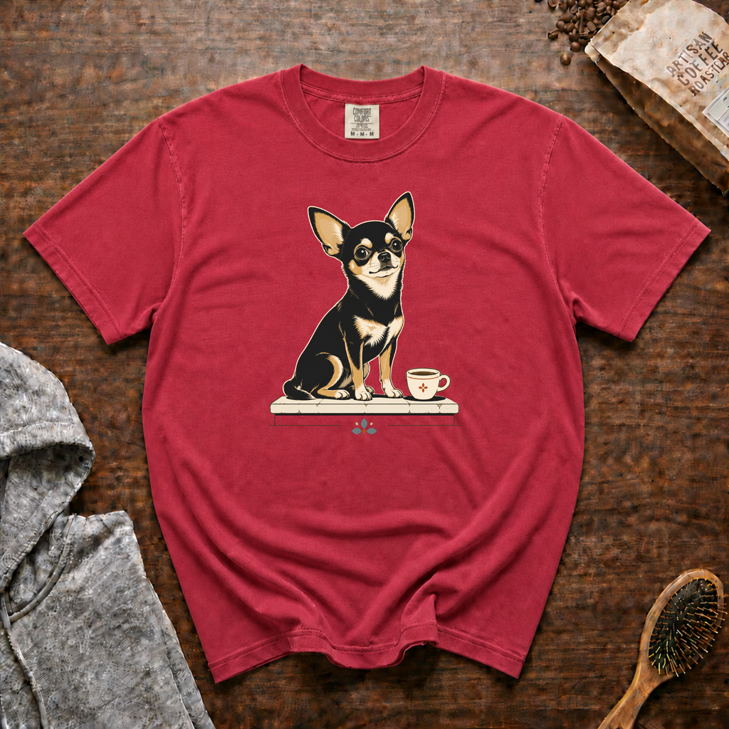 Chihuahua Tiny Roast Big Mood T-Shirt | Chi Coffee Lover Tee