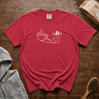 Coffee Leash Trail T-Shirt | Dog Walking Coffee Lover Tee