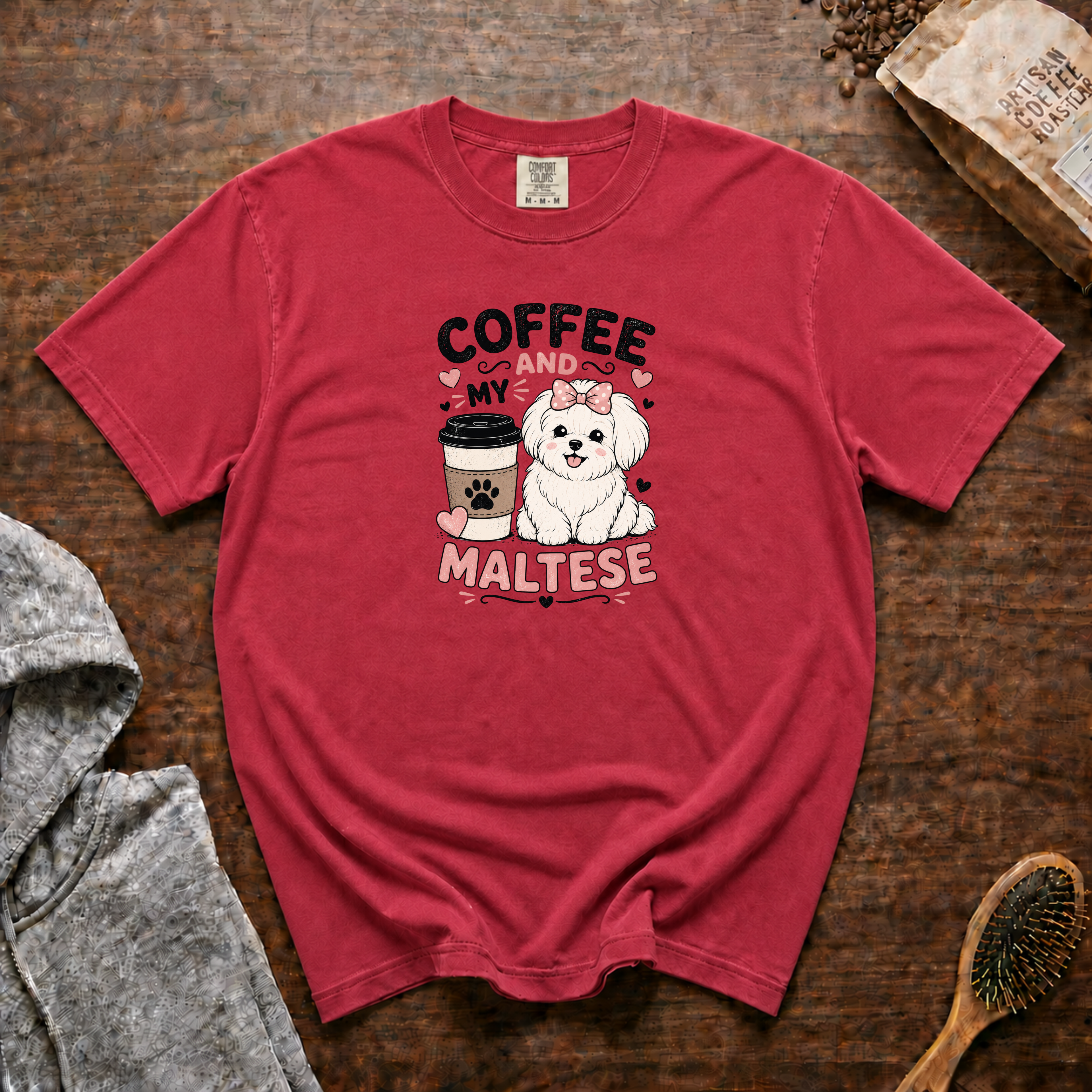 Coffee And My Maltese T-Shirt | Maltese Dog Lover Coffee Tee
