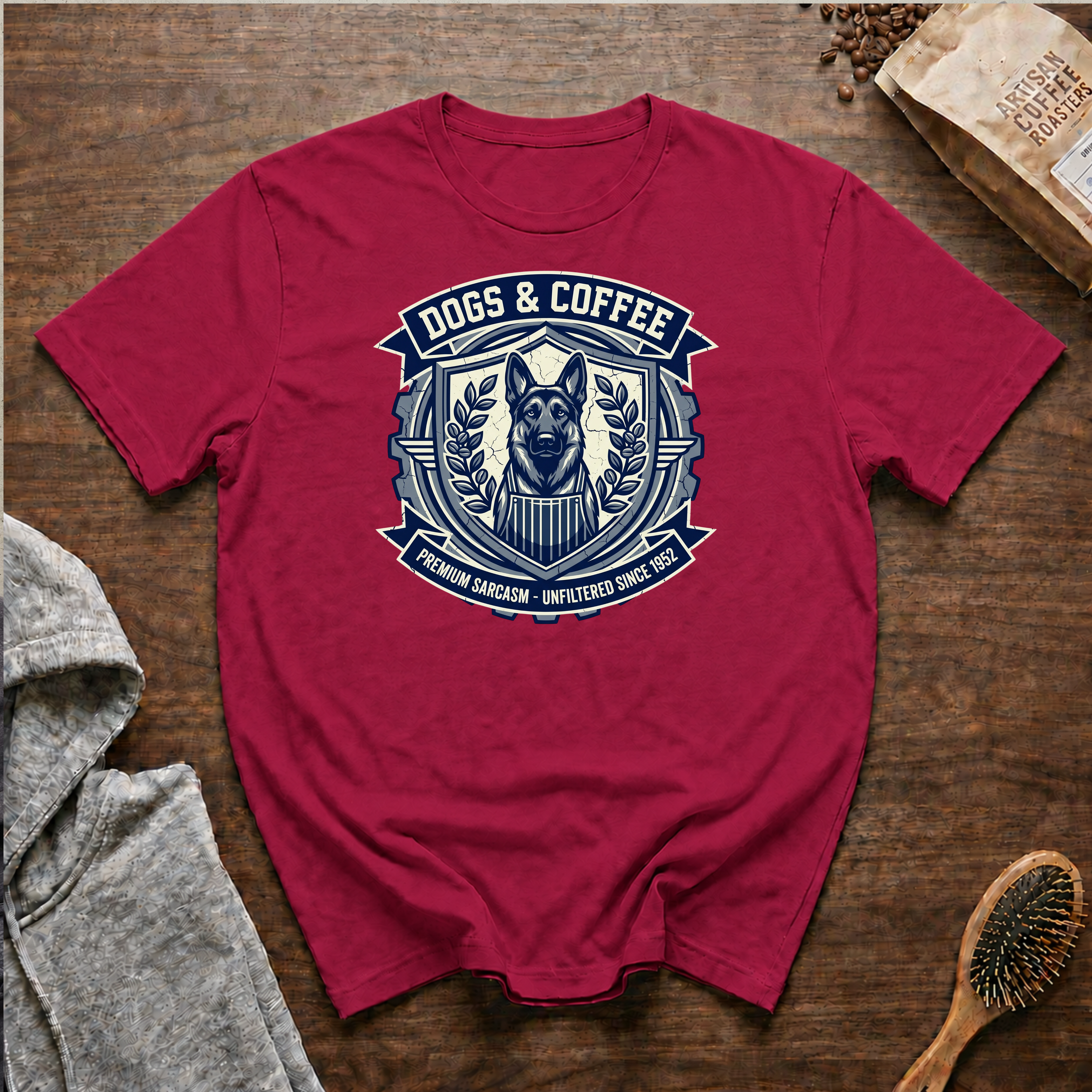 Dogs and Coffee Premium Sarcasm T-Shirt