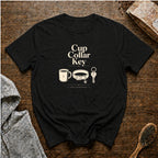 Cup Collar Key Daily Essentials T-Shirt — Black