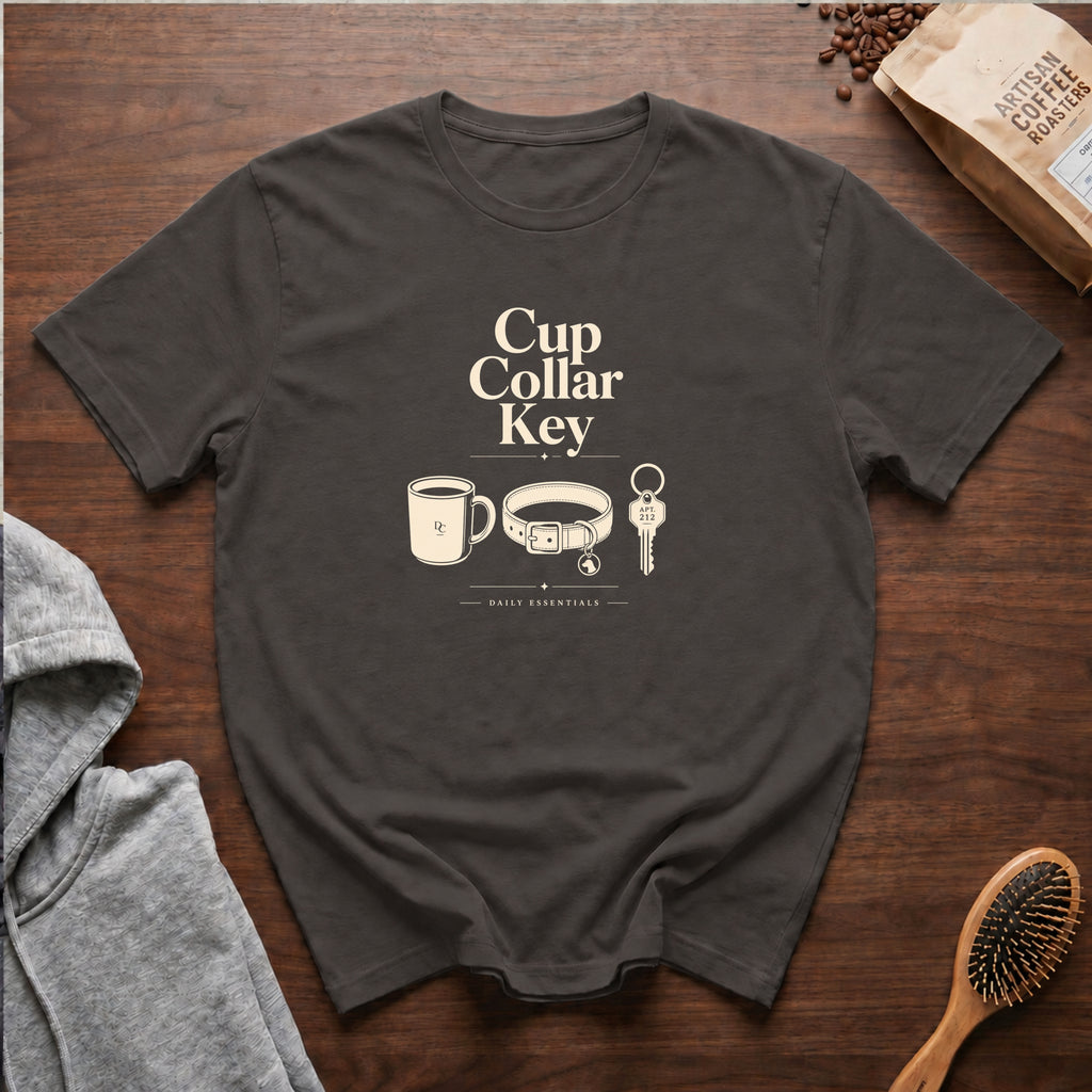 Cup Collar Key Daily Essentials T-Shirt — Pepper