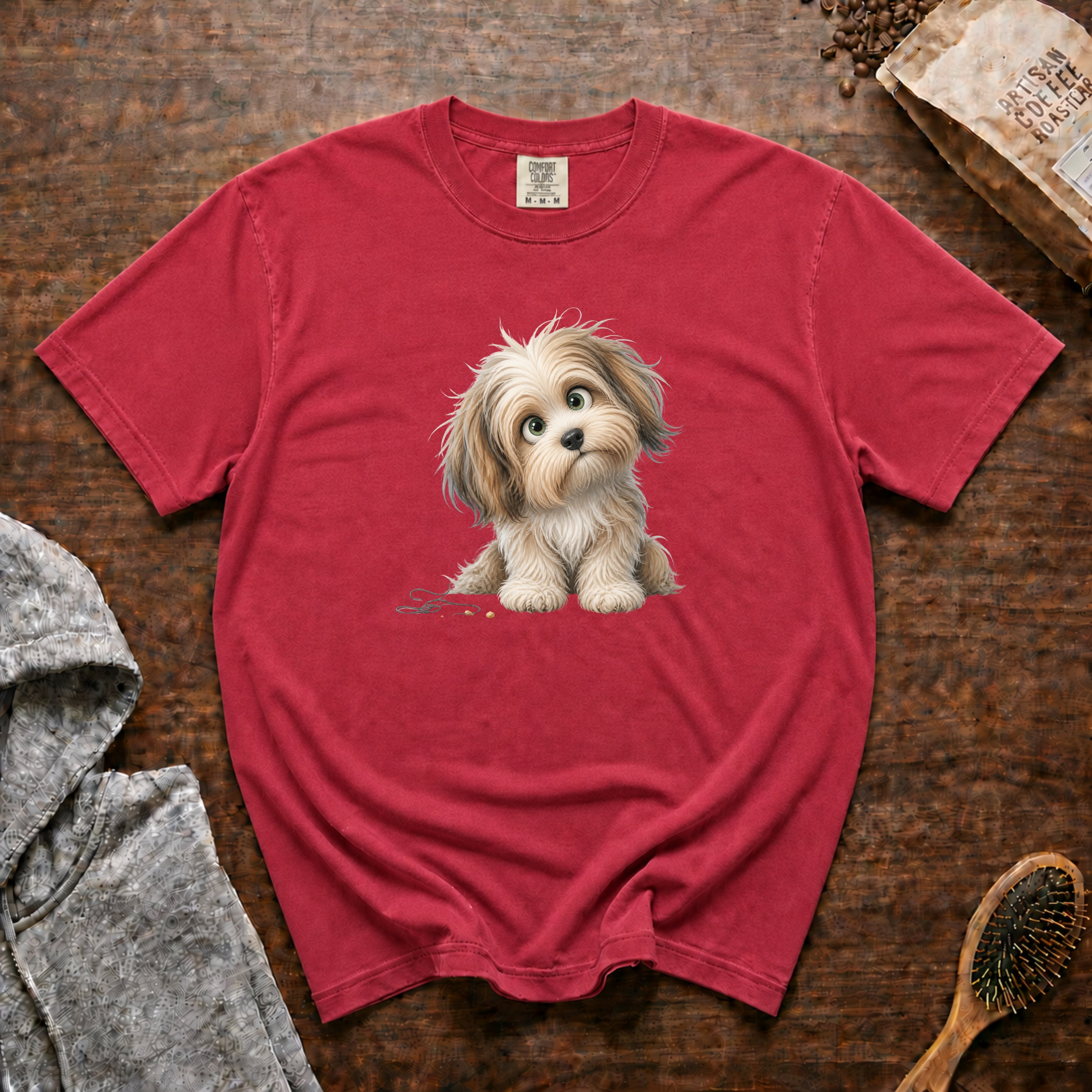 Curious. Havanese T-Shirt — Crimson