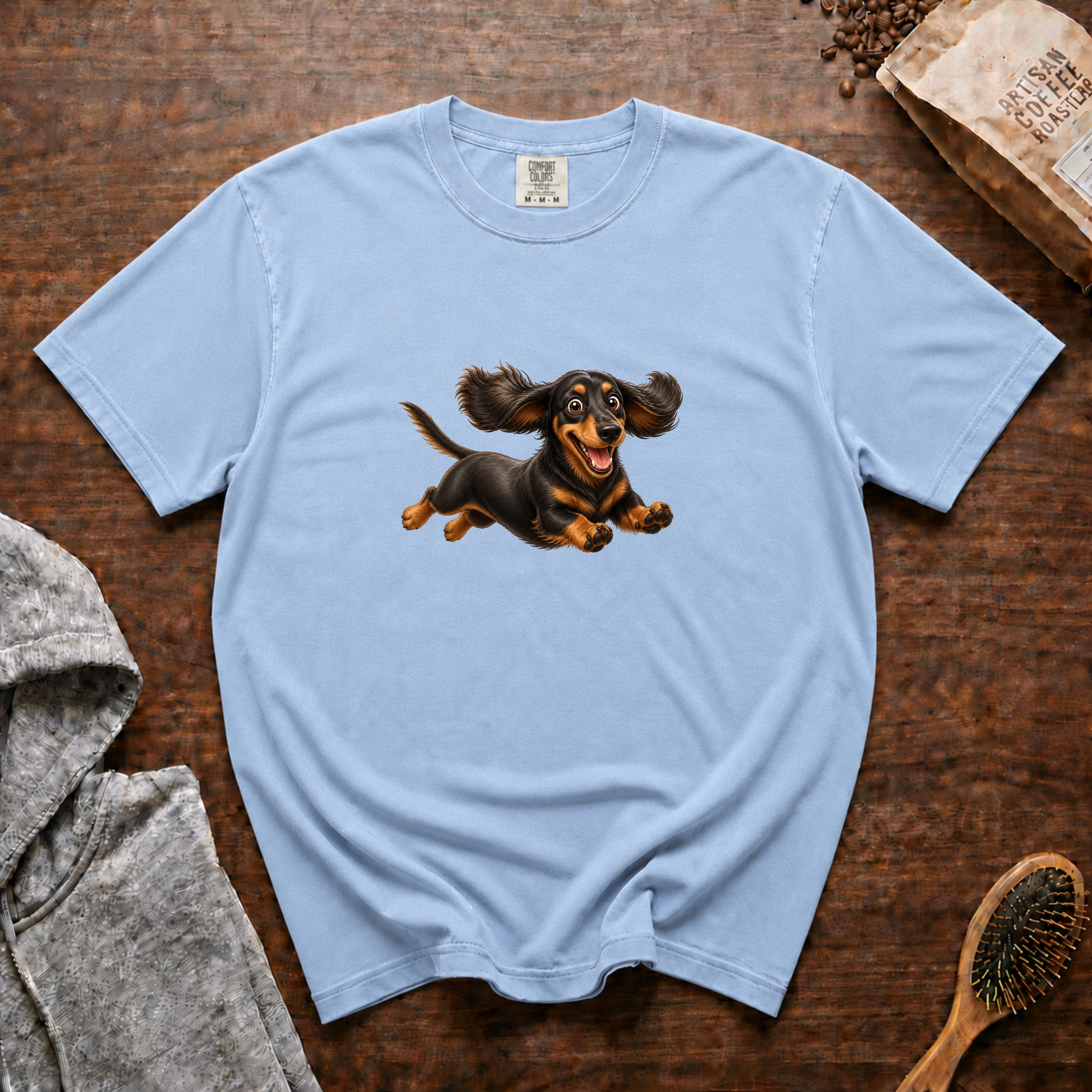 Dachshund Dash T-Shirt — Chambray