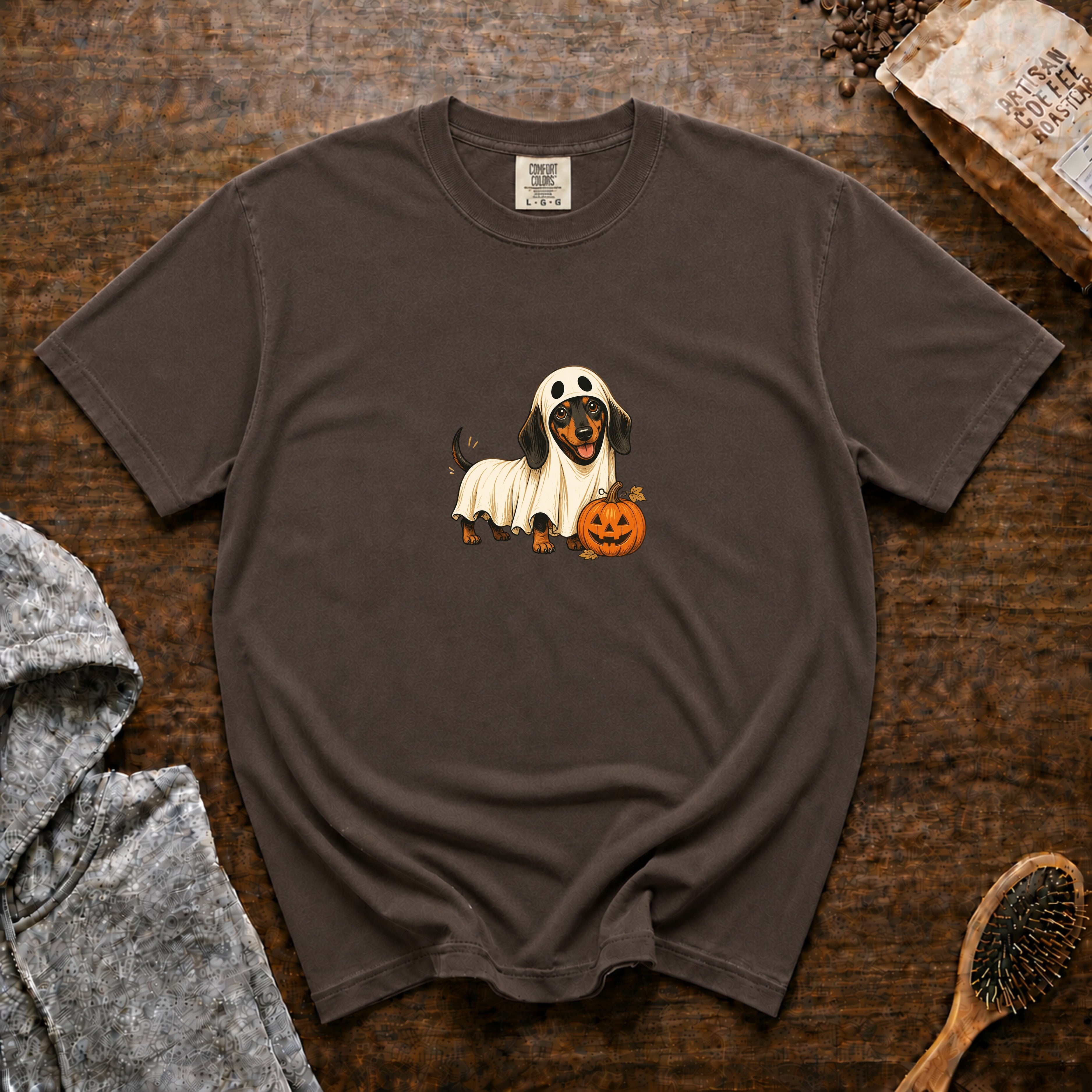 Dachshund Halloween T-Shirt — Espresso