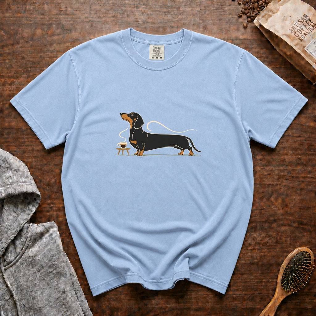 Dachshund Long Pour Espresso 1 T-Shirt — Chambray