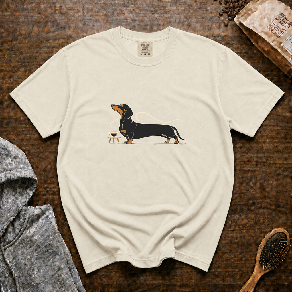 Dachshund Long Pour Espresso 1 T-Shirt — Ivory
