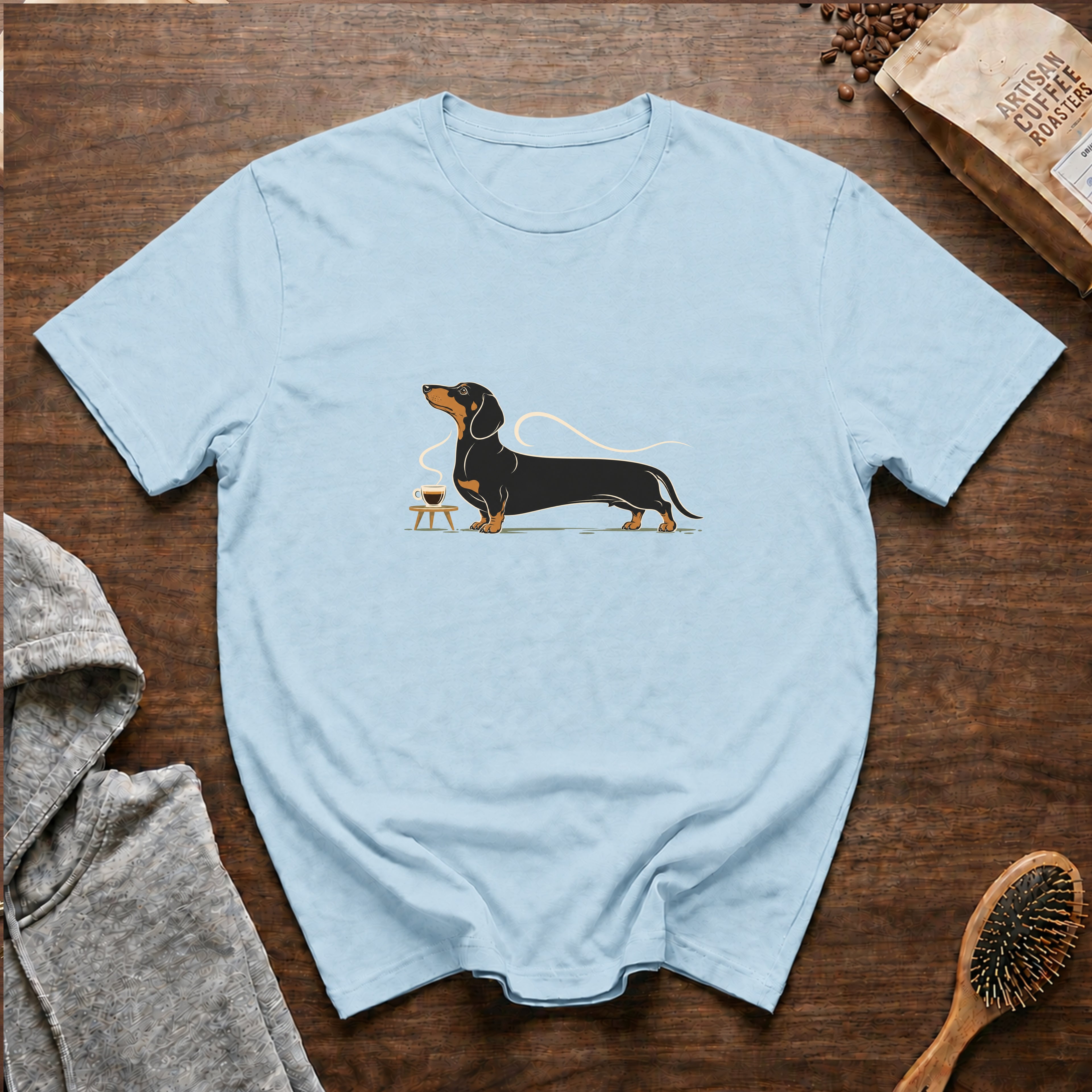 Dachshund Long Pour Espresso 1T-Shirt — Chambray