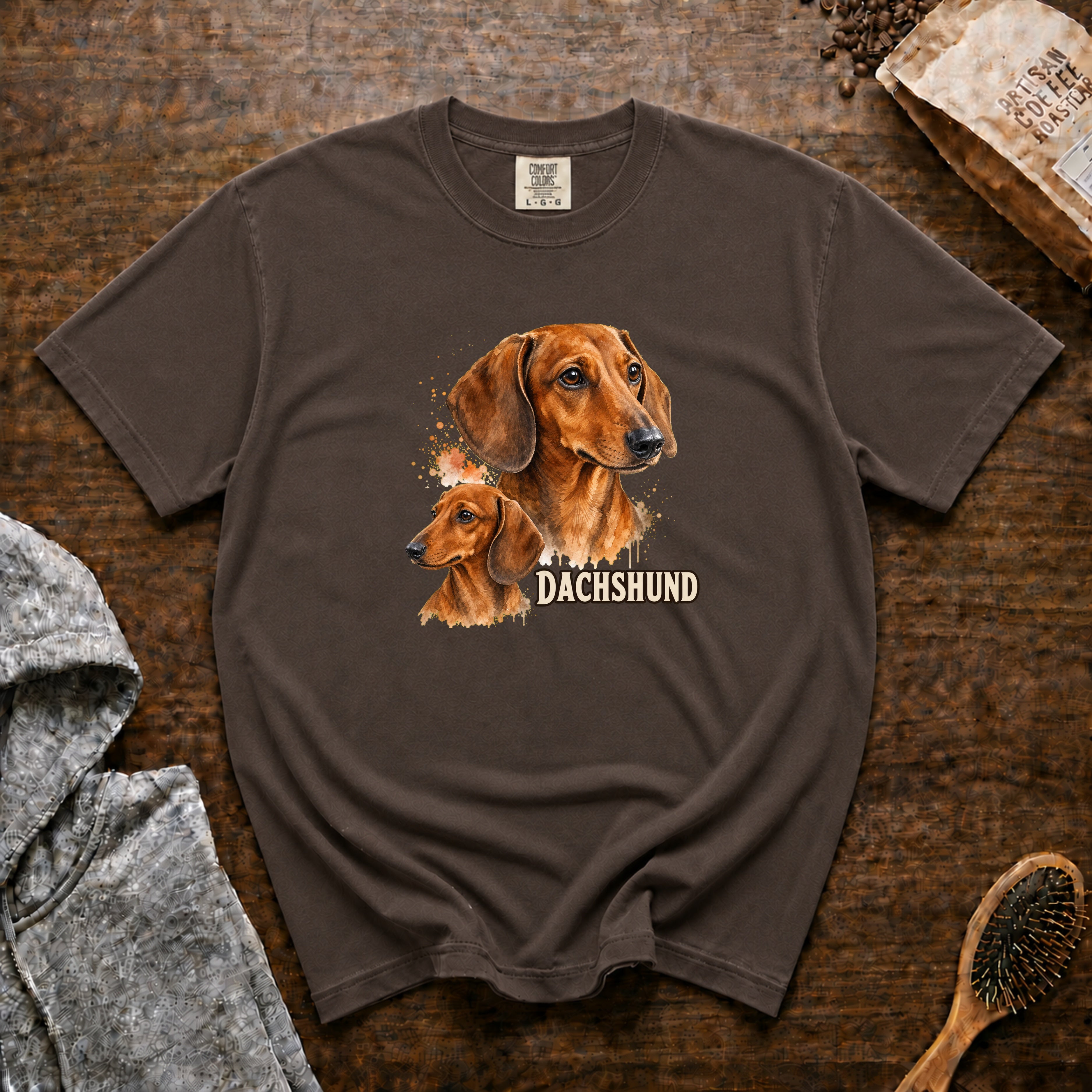 Dachshund T-Shirt — Espresso