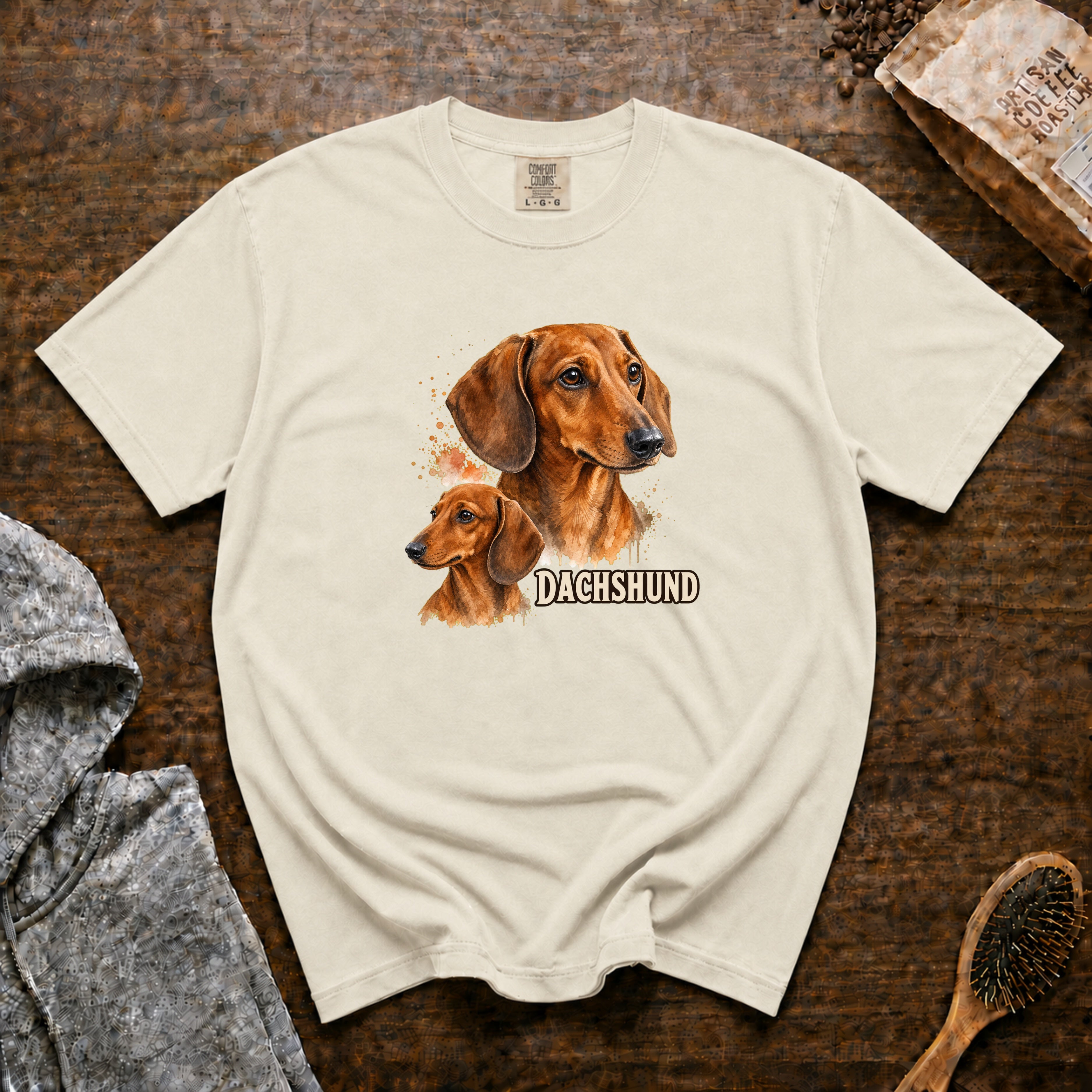 Dachshund T-Shirt — Ivory