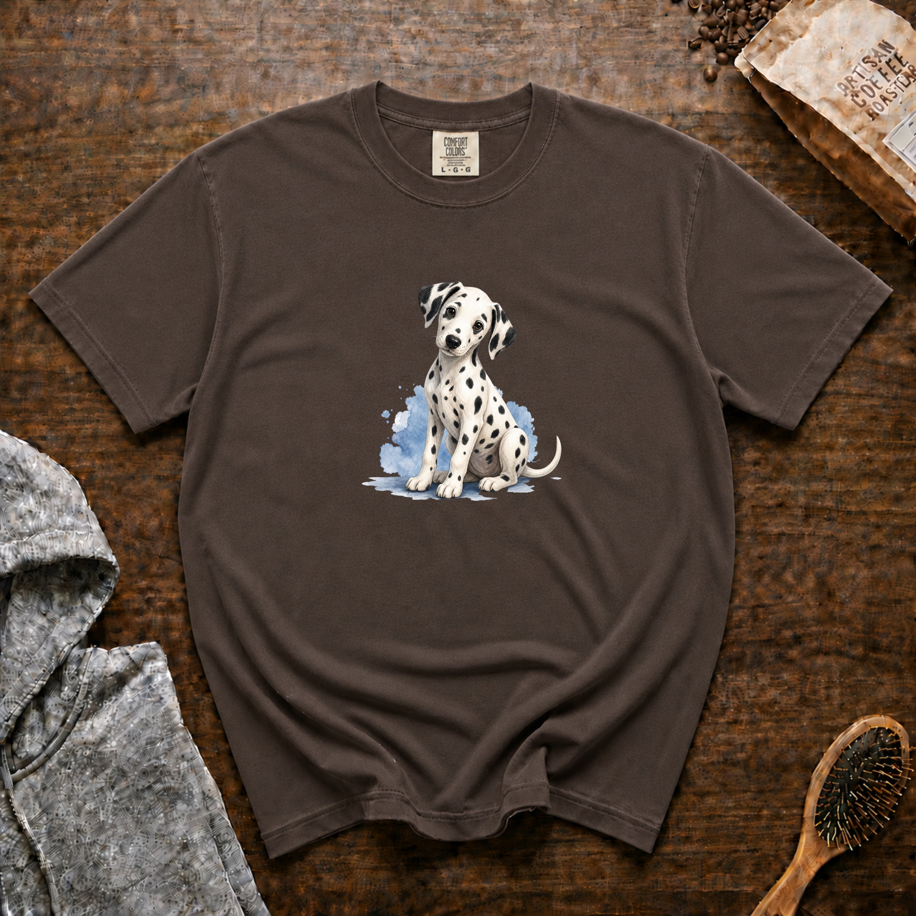 Dalmatian Curious Sit T-Shirt — Espresso