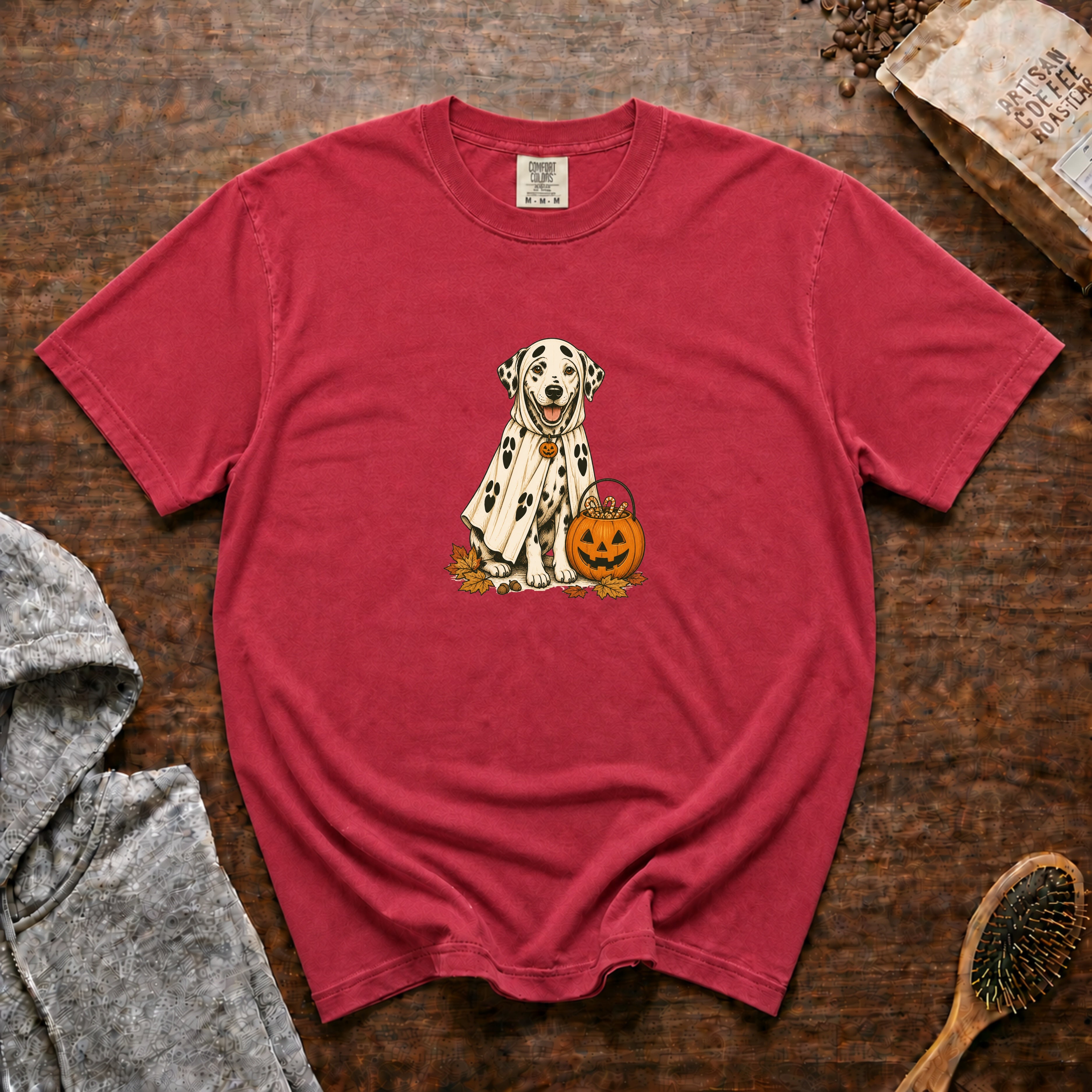 Dalmatian Halloween T-Shirt — Crimson