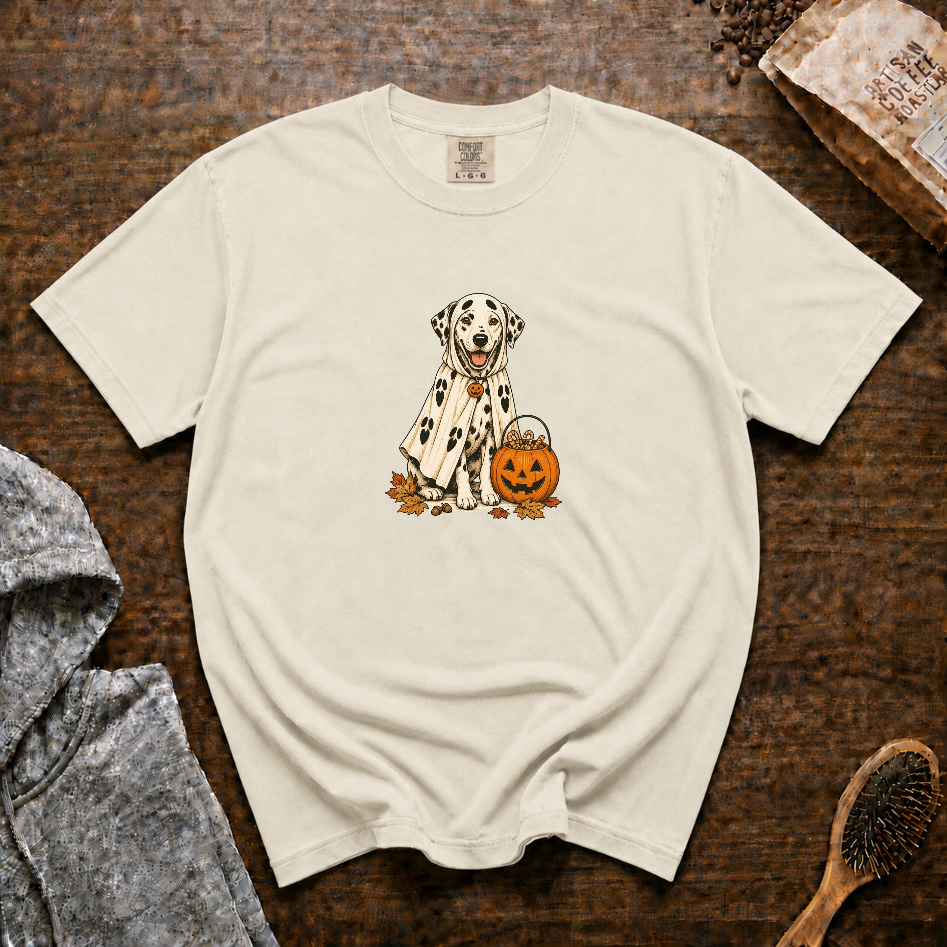 Dalmatian Halloween T-Shirt — Ivory