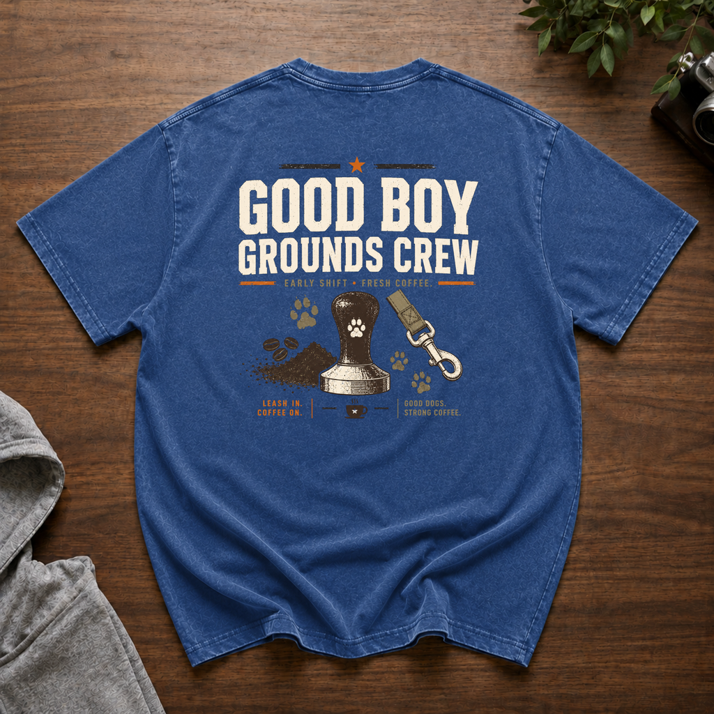 Good Boy Grounds Crew Snow Washed Oversized Cotton T-Shirt