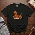 Daschsund Standing Proud T-Shirt — Black