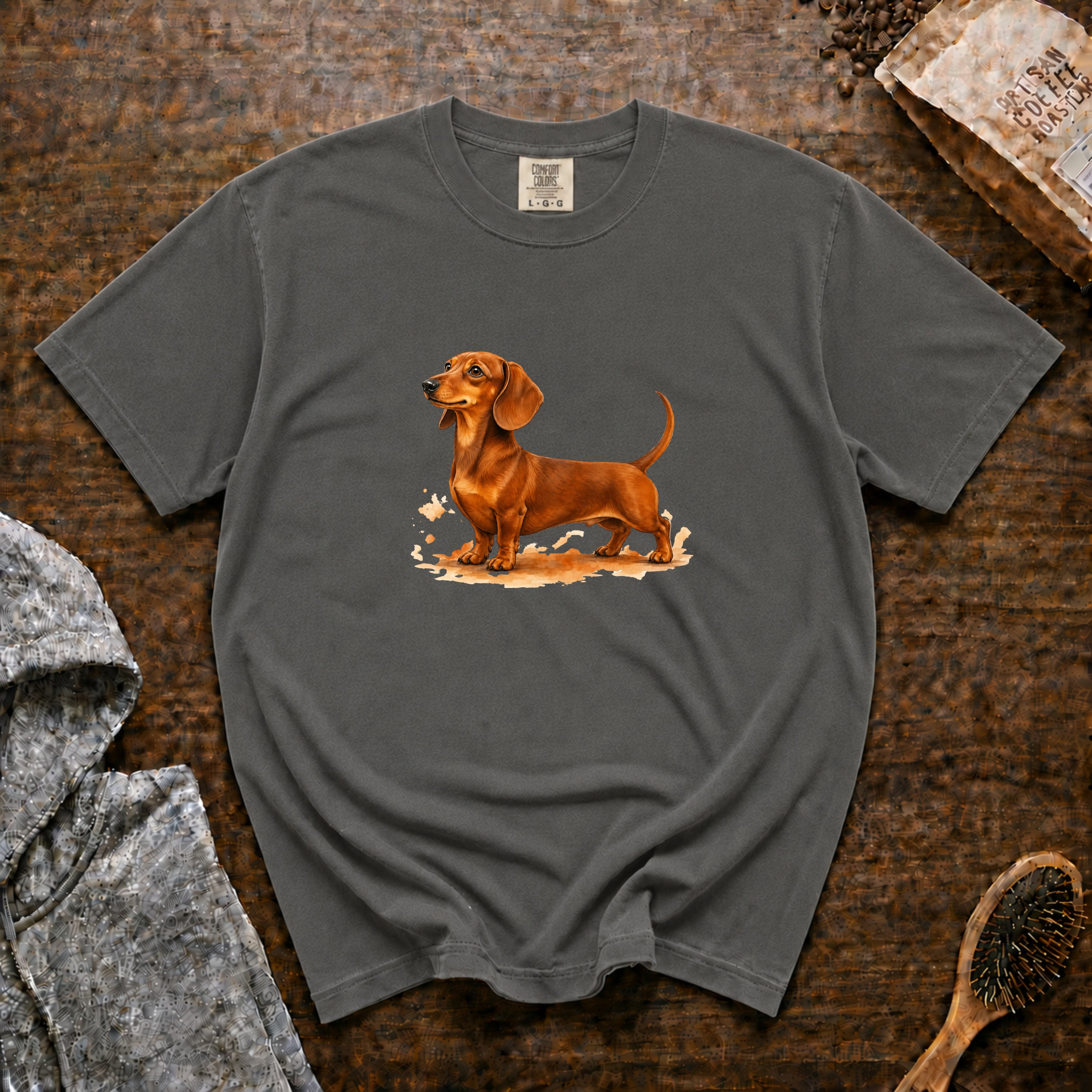 Daschsund Standing Proud T-Shirt — Pepper