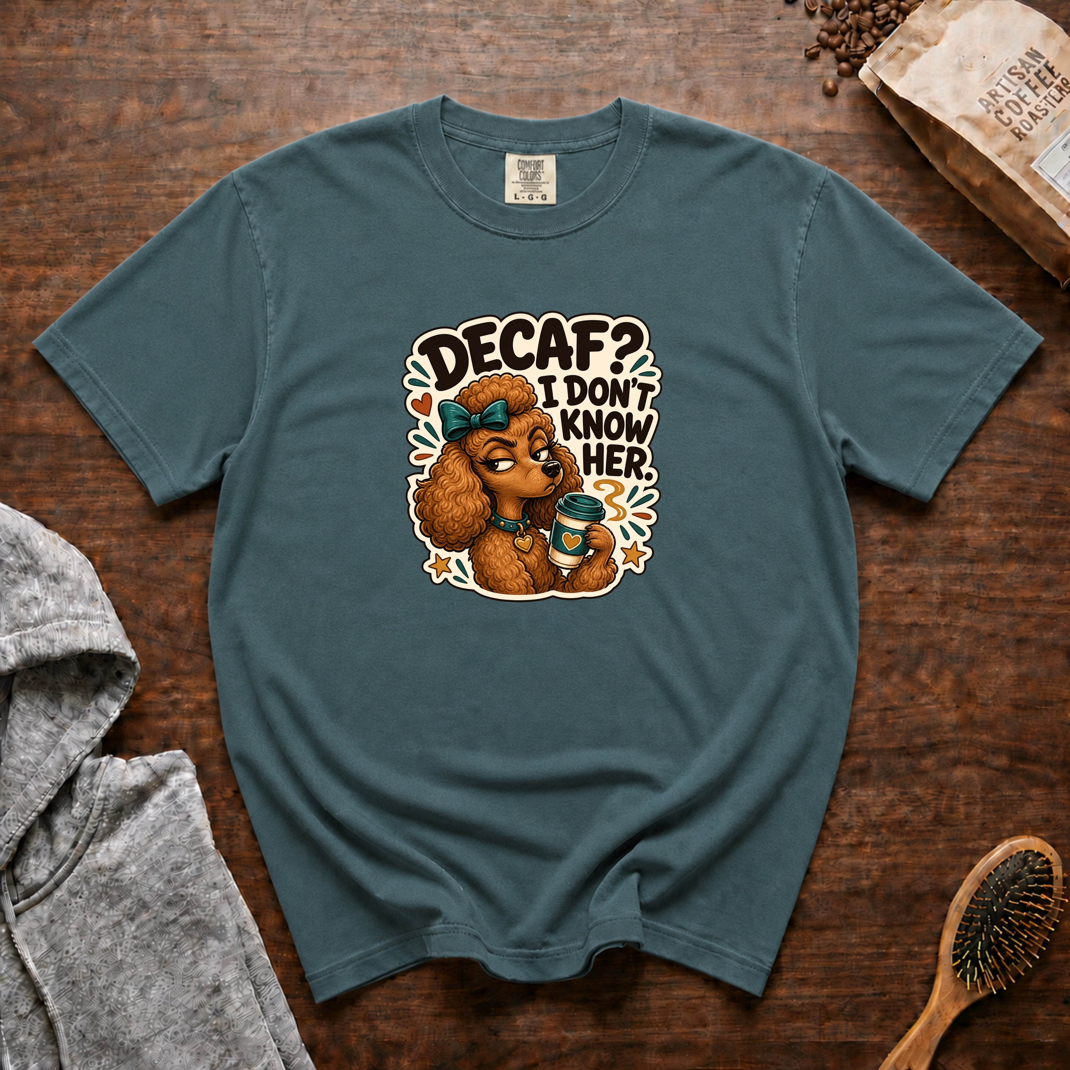 Decaf I Don'T Know Her T-Shirt — Blue Spruce