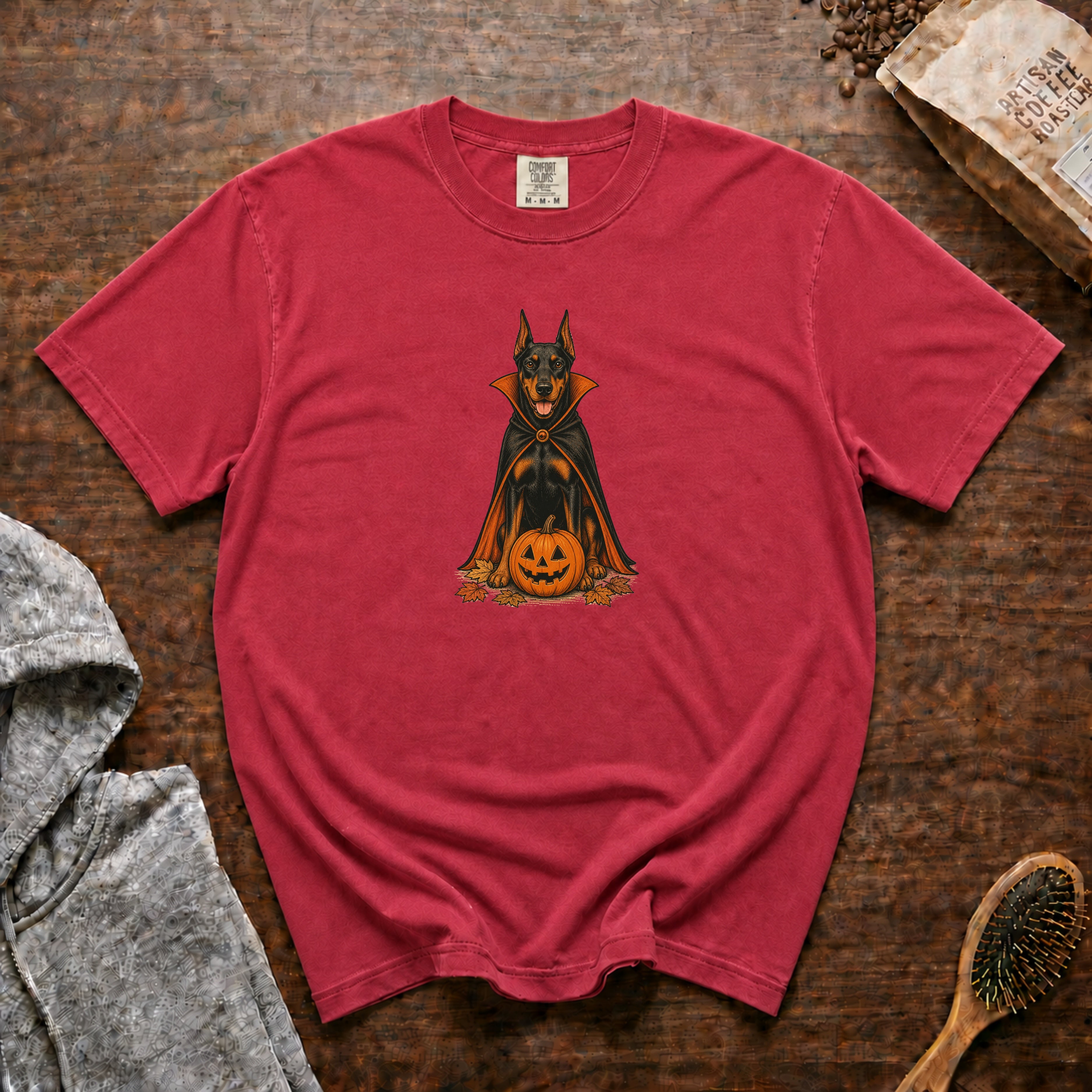 Doberman Pinscher Halloween T-Shirt — Crimson