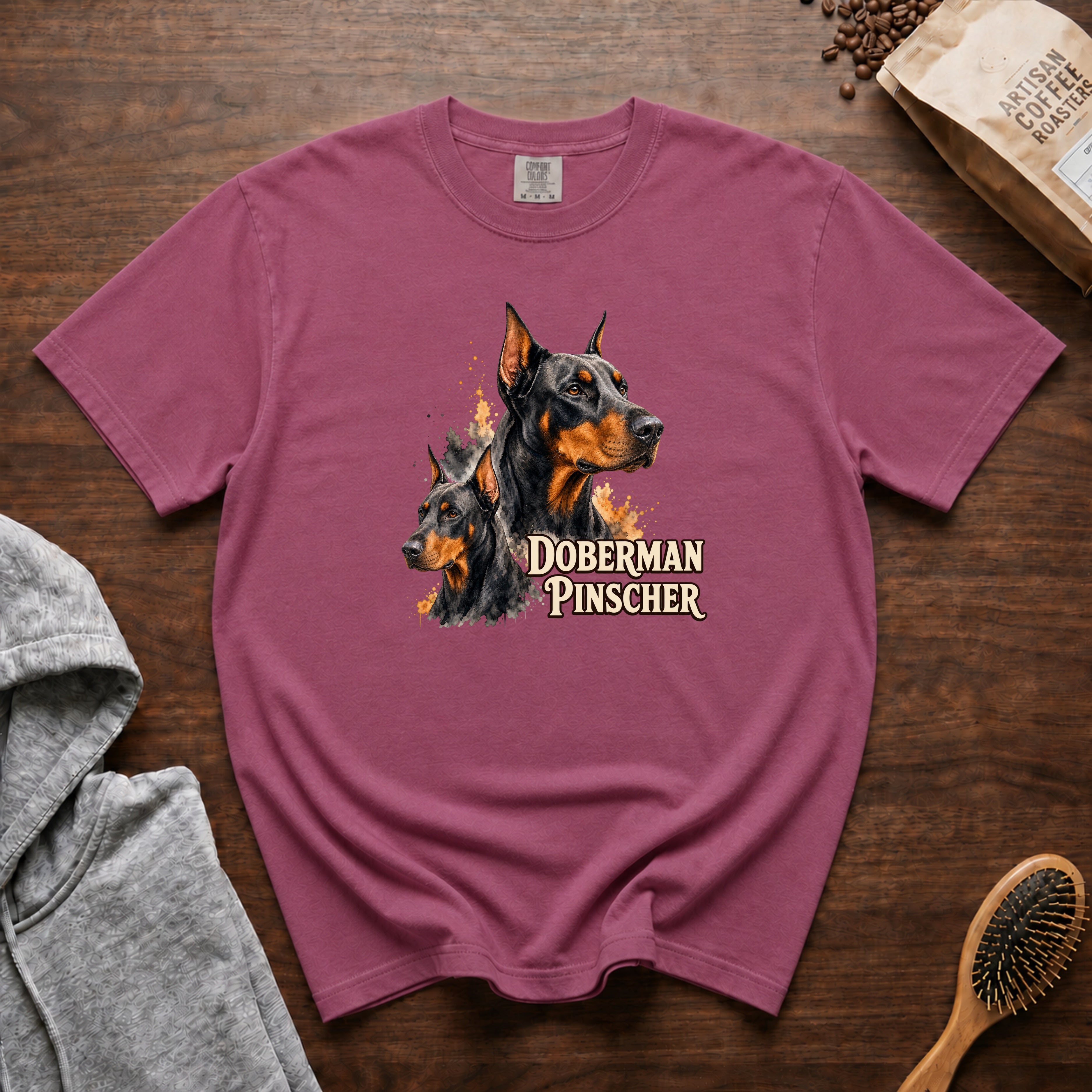 Doberman Pinscher T-Shirt — Berry