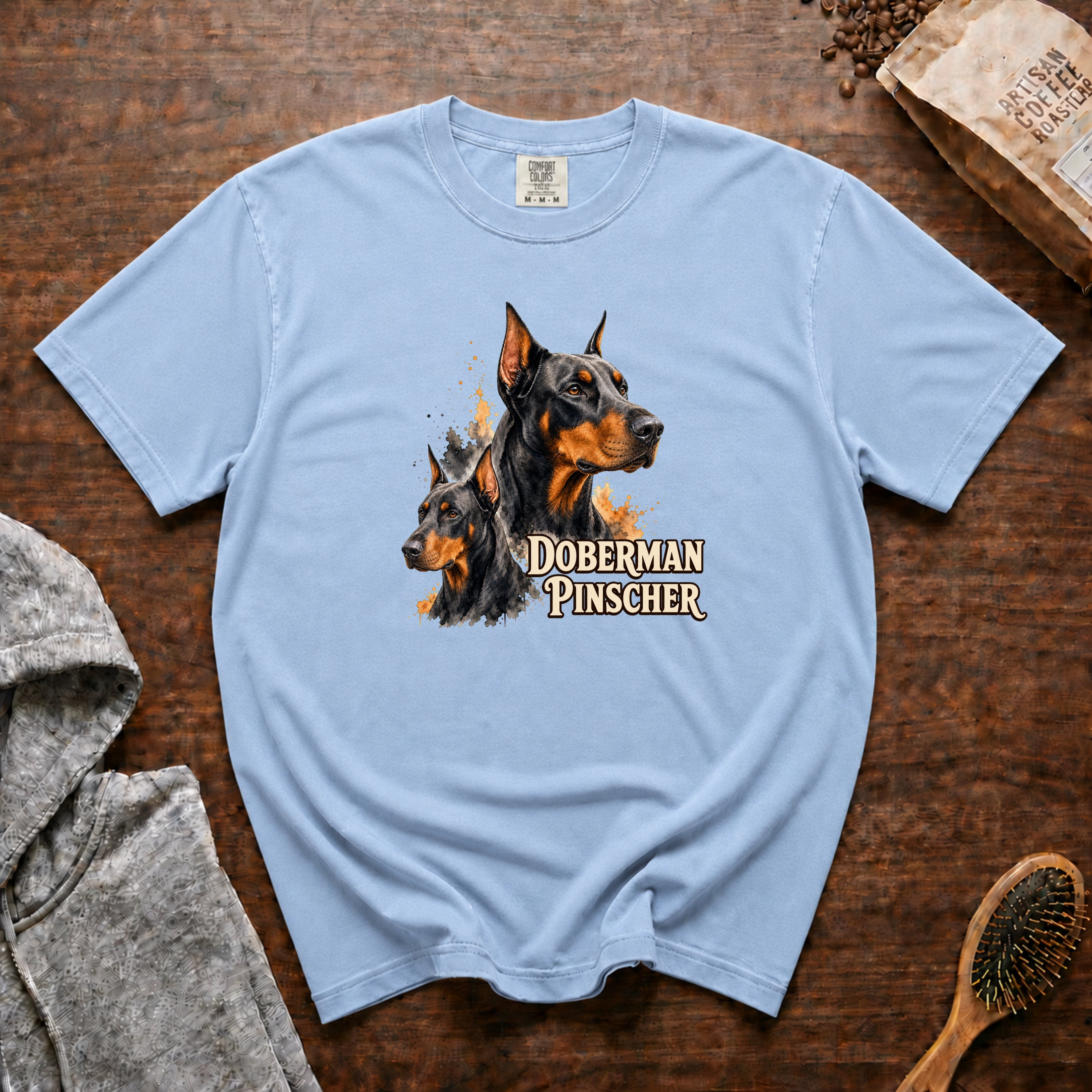 Doberman Pinscher T-Shirt — Chambray