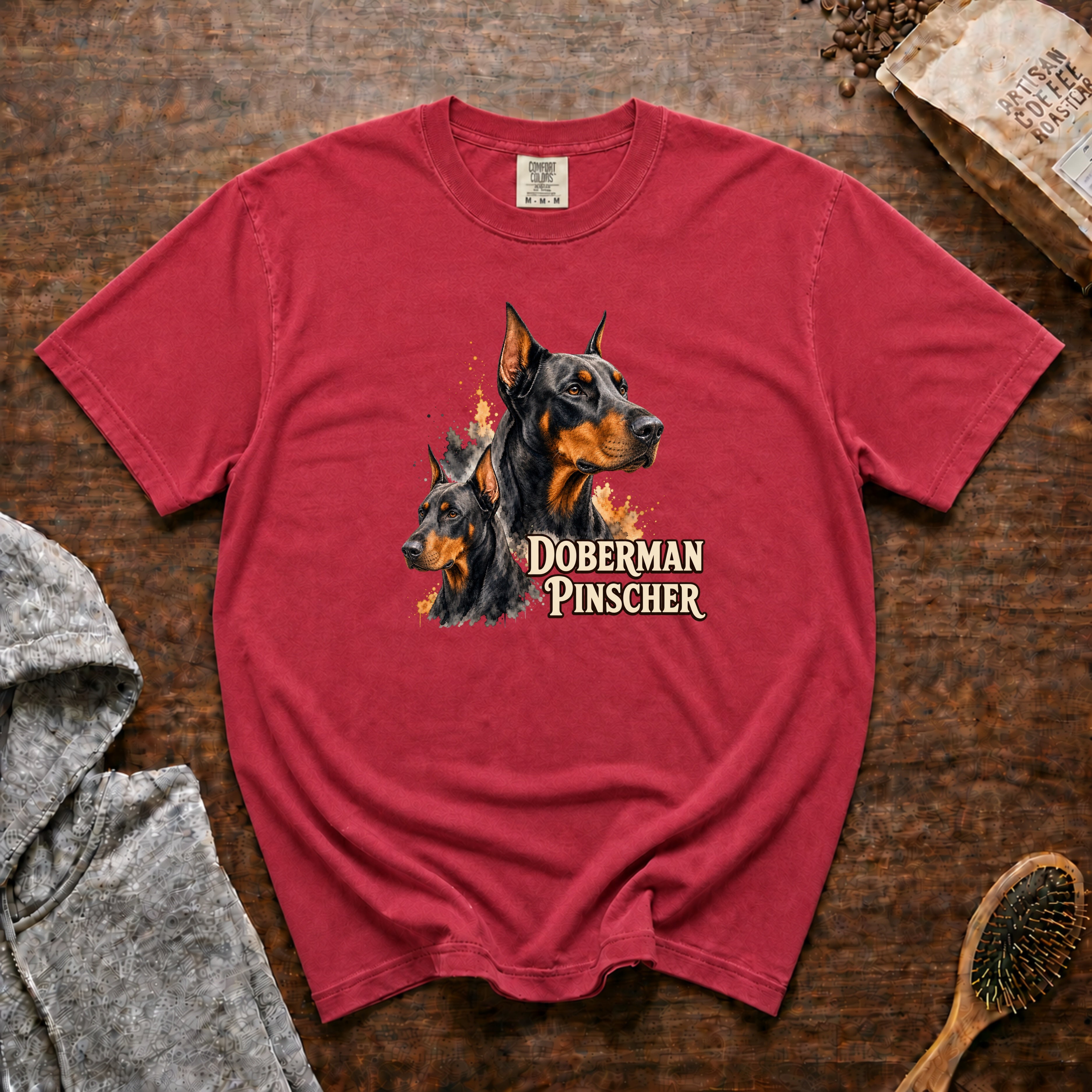 Doberman Pinscher T-Shirt — Crimson