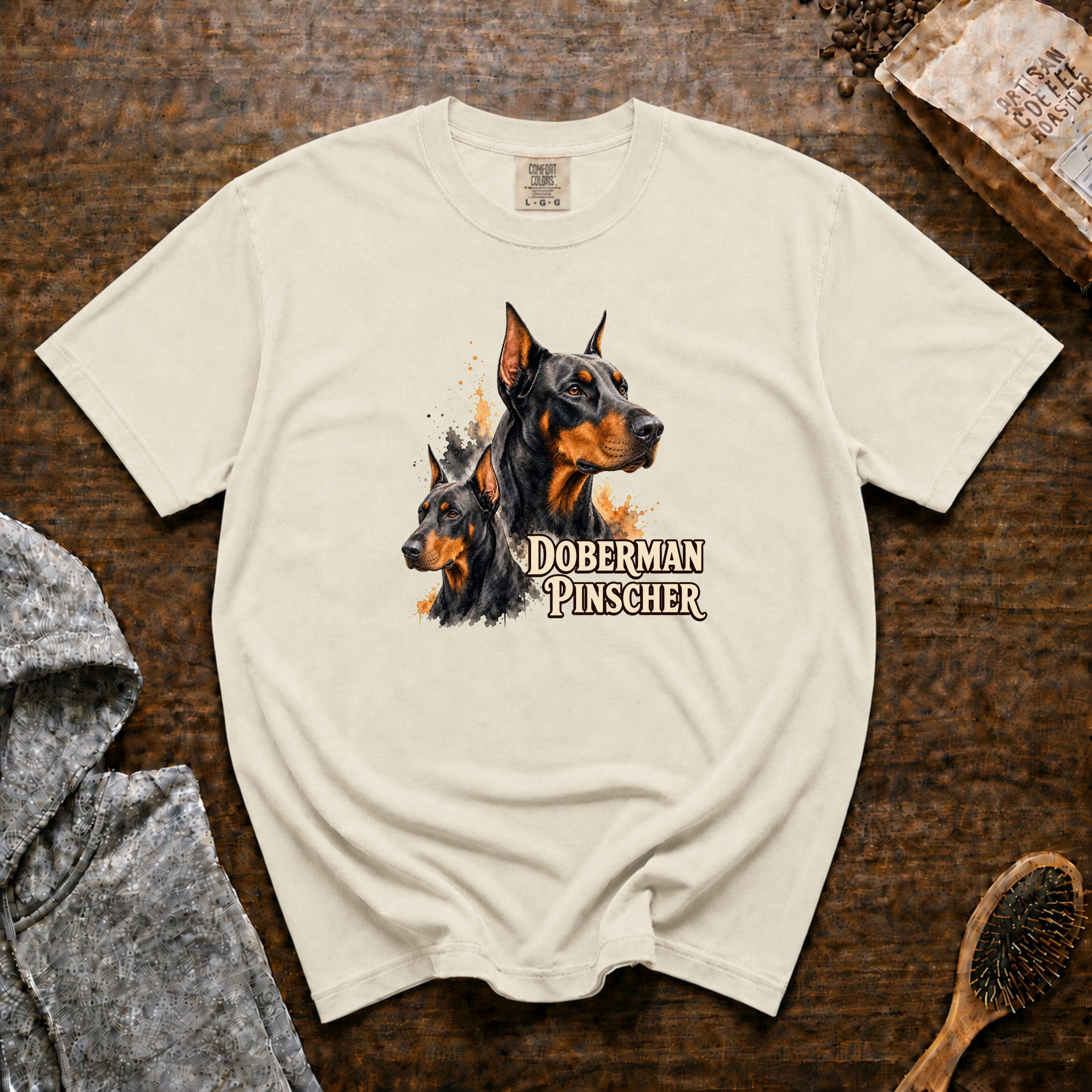 Doberman Pinscher T-Shirt — Ivory
