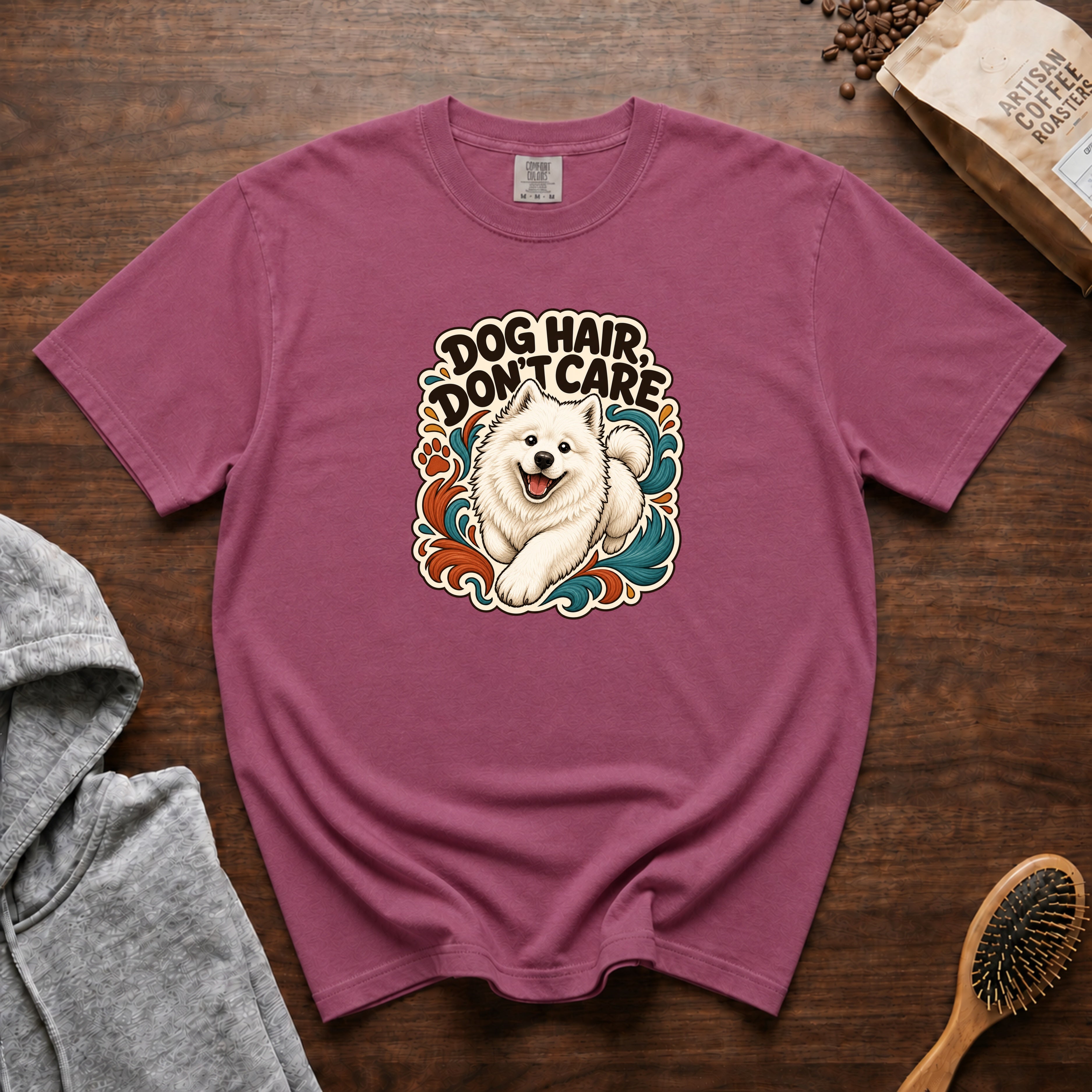Dog Hair Don'T Care T-Shirt — Berry