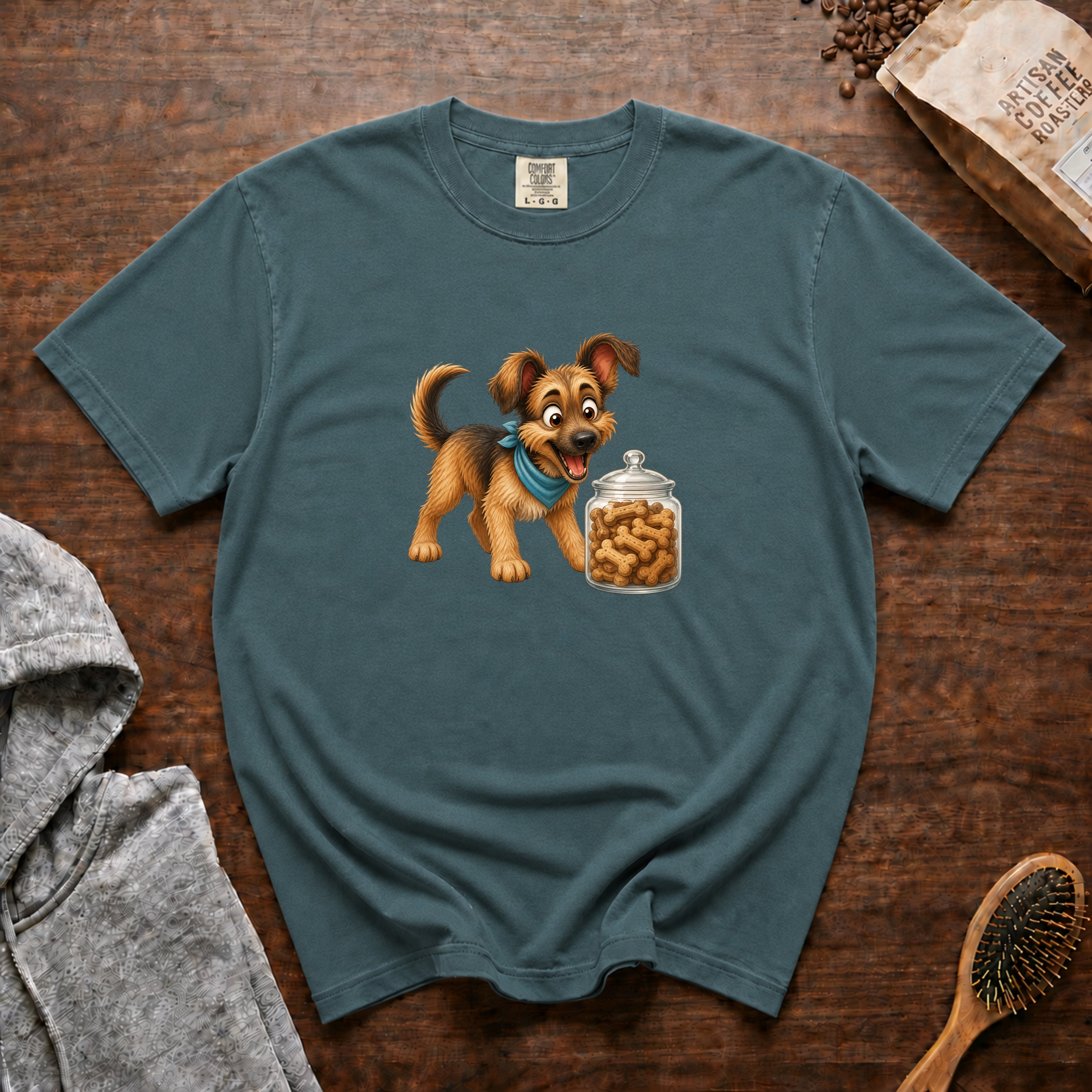 Doggy Treats T-Shirt — Blue Spruce