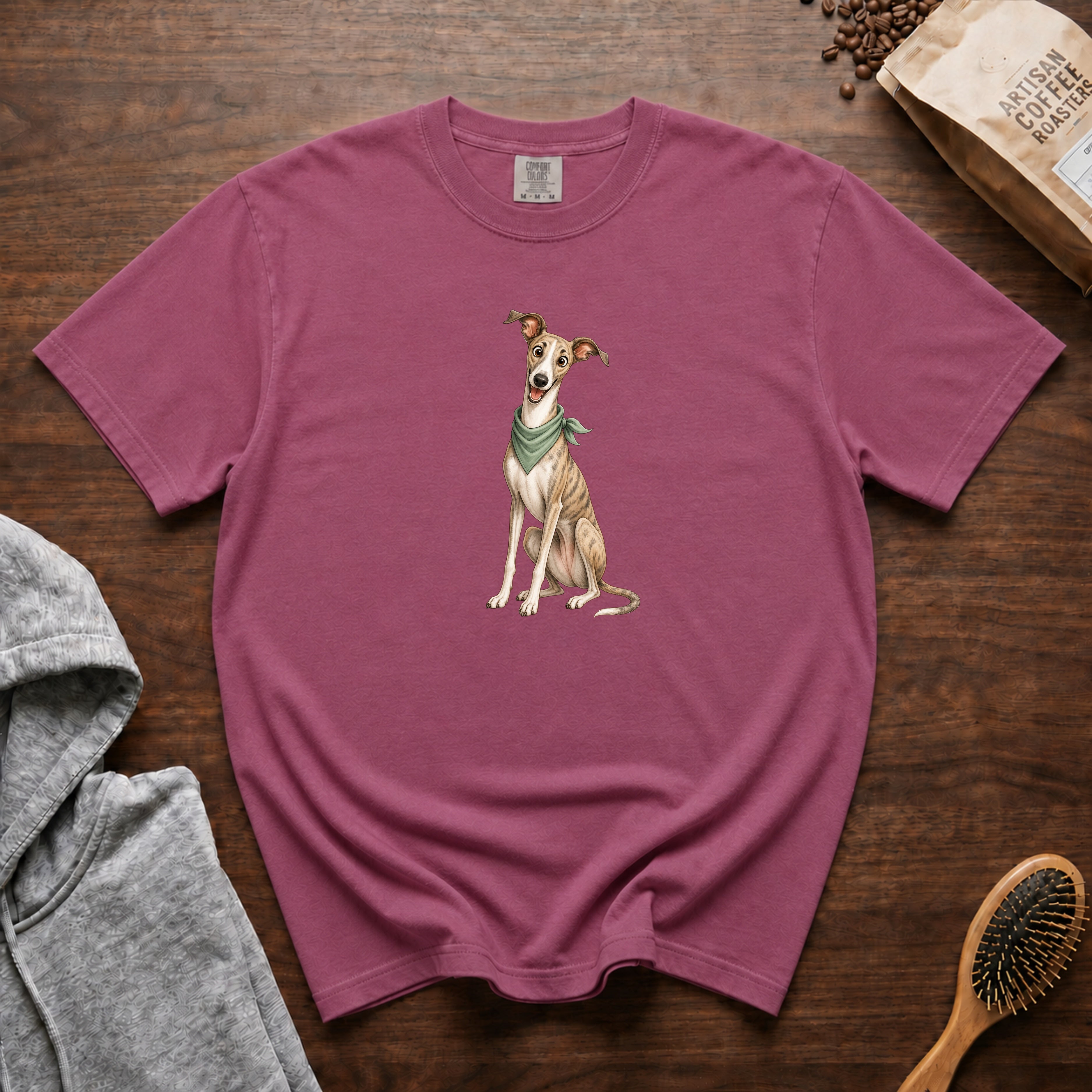 Elegant Greyhound T-Shirt — Berry