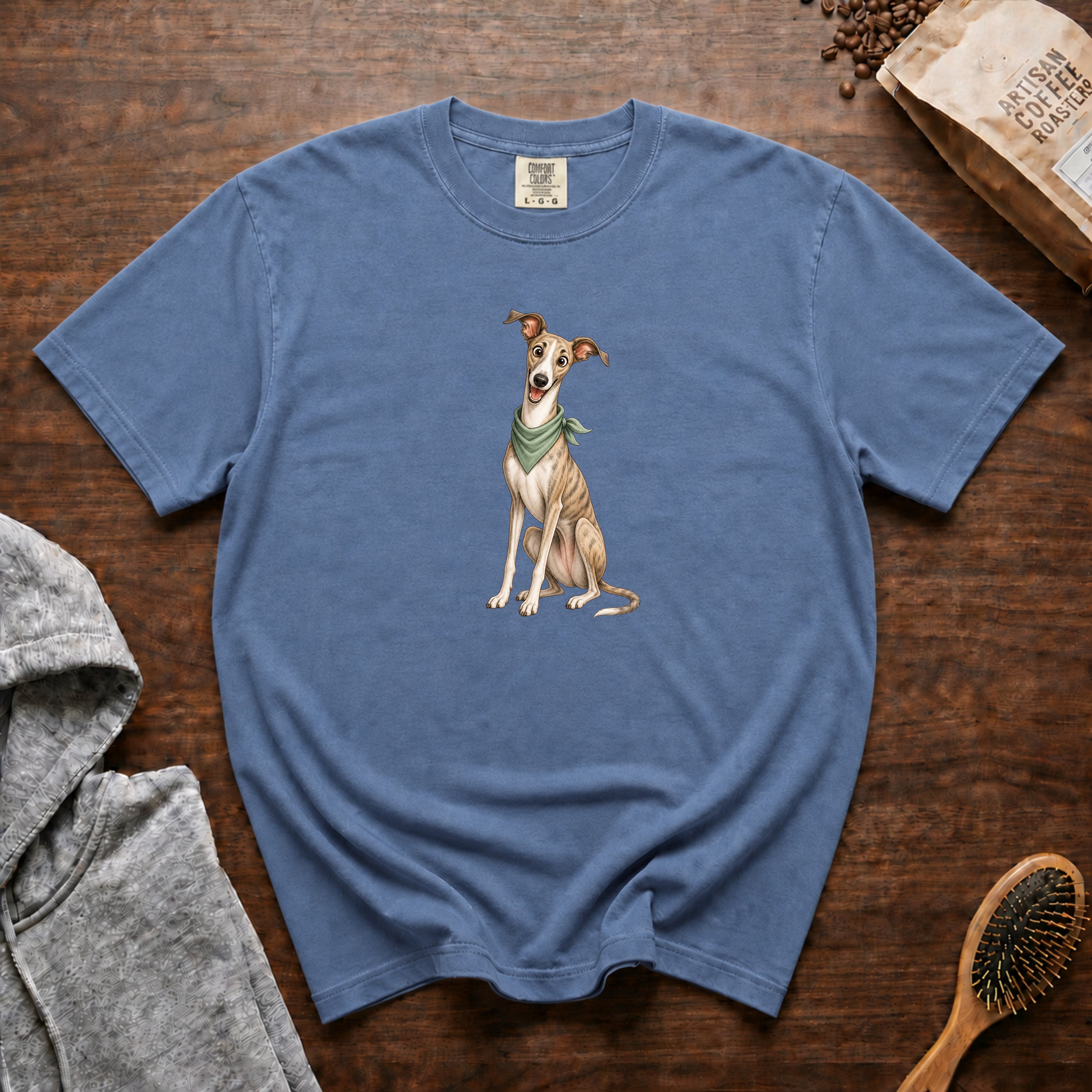 Elegant Greyhound T-Shirt — Blue Jean