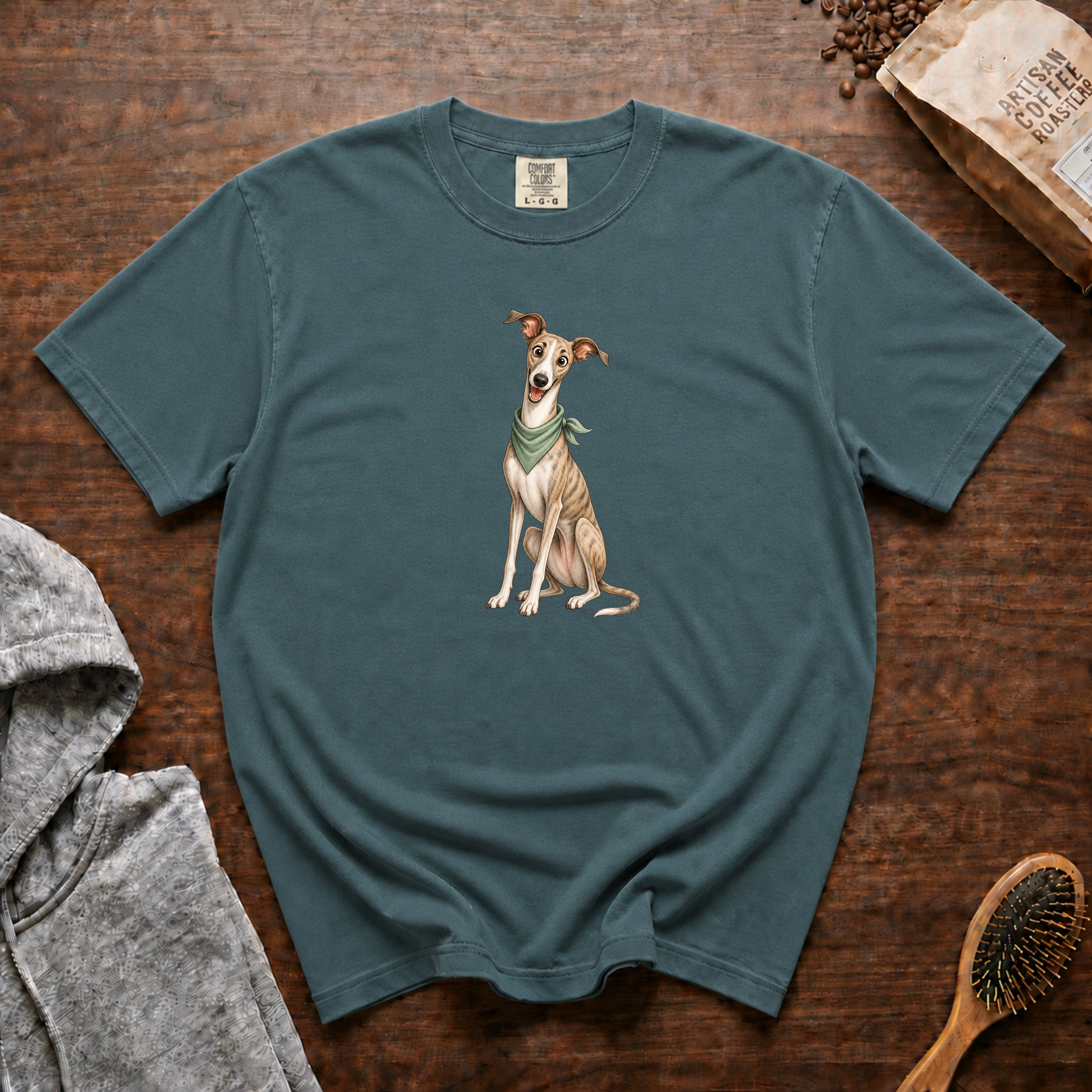 Elegant Greyhound T-Shirt — Blue Spruce