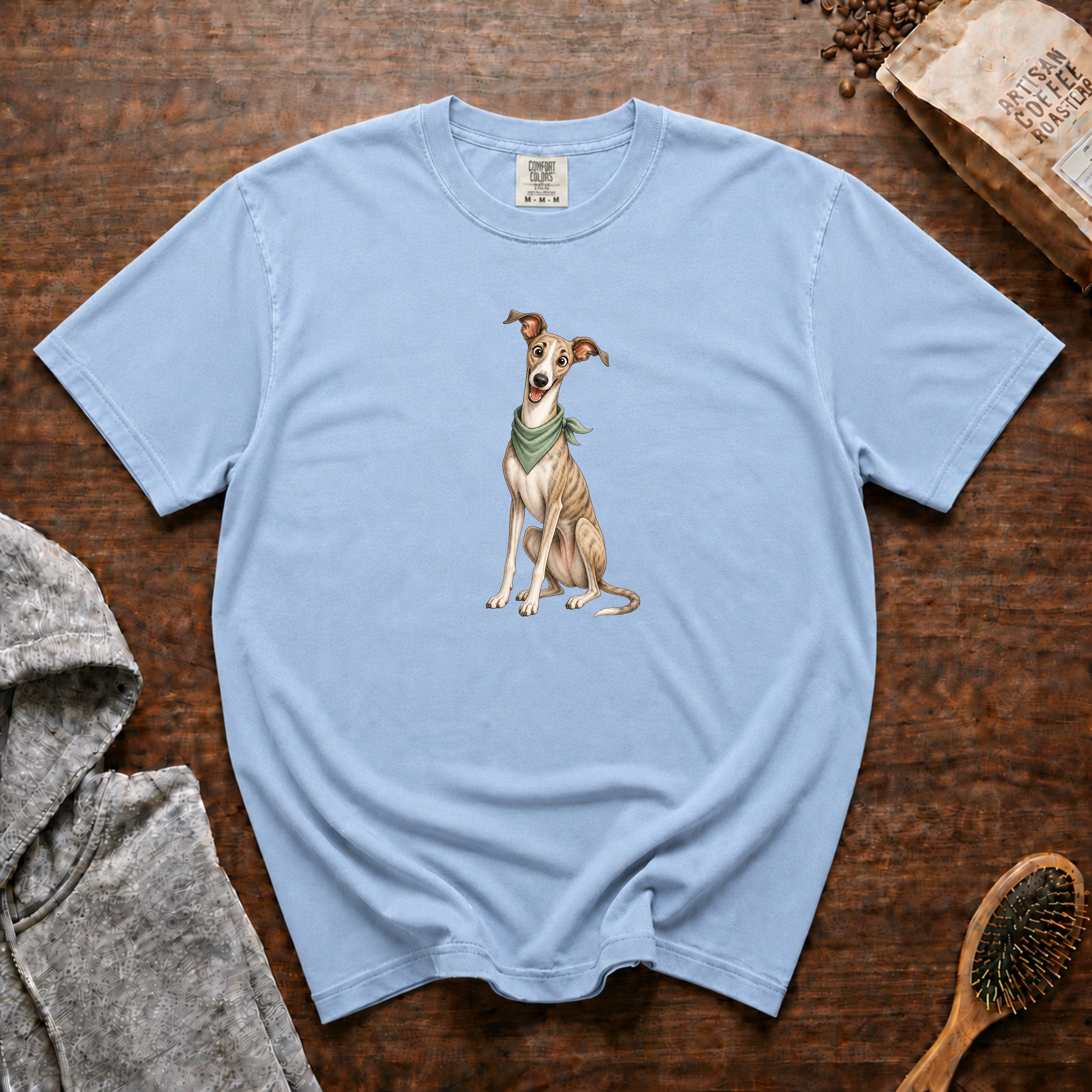 Elegant Greyhound T-Shirt — Chambray
