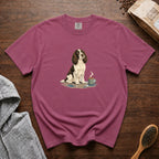 English Springer Spaniel Rain Porch Roast T-Shirt — Berry