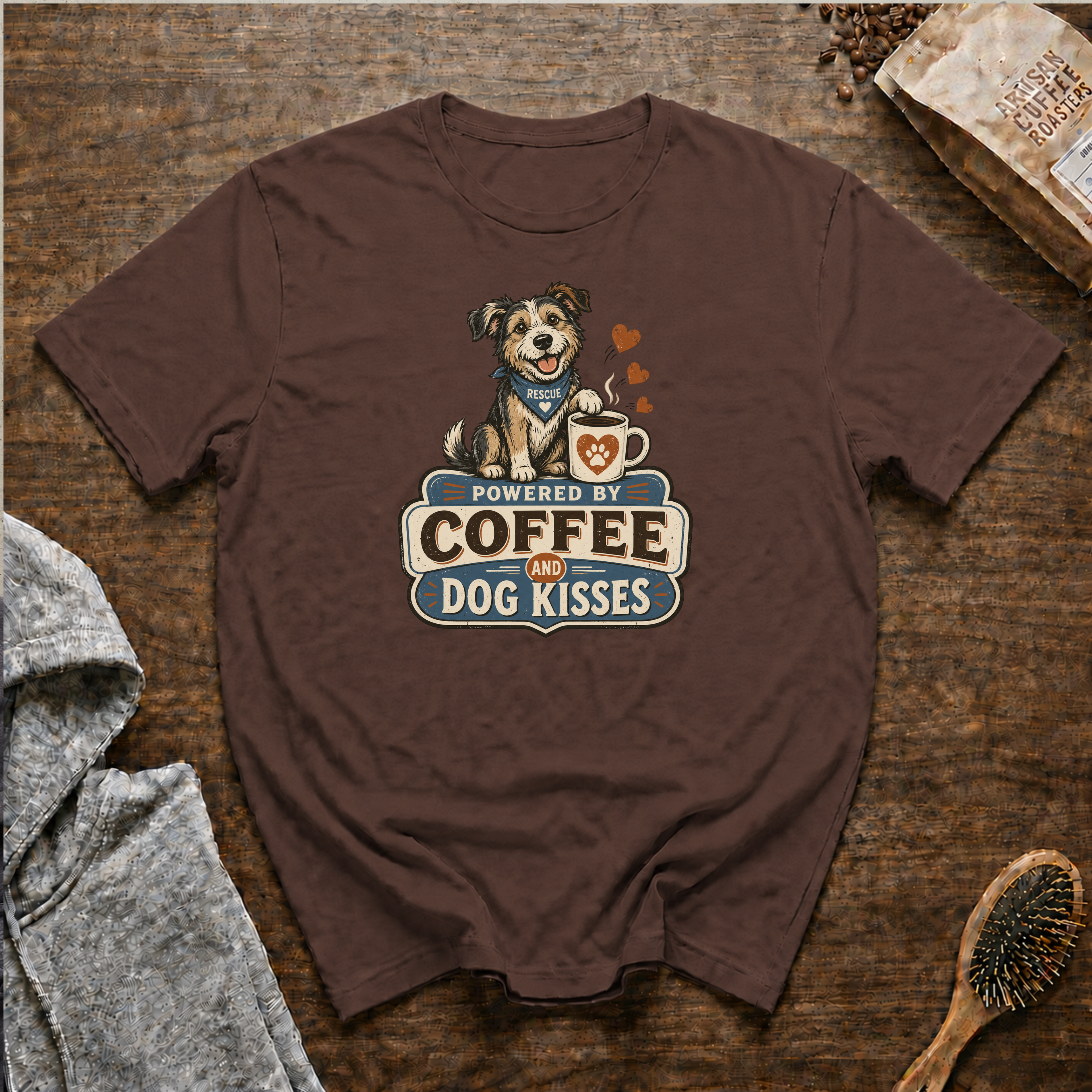 Powered by Coffee and Dog Kisses T-Shirt
