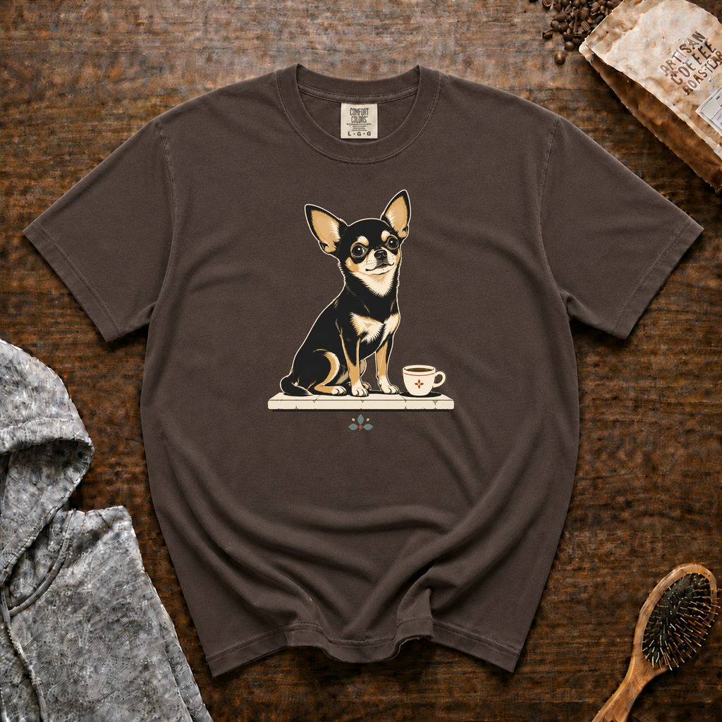 Chihuahua Tiny Roast Big Mood T-Shirt | Chi Coffee Lover Tee